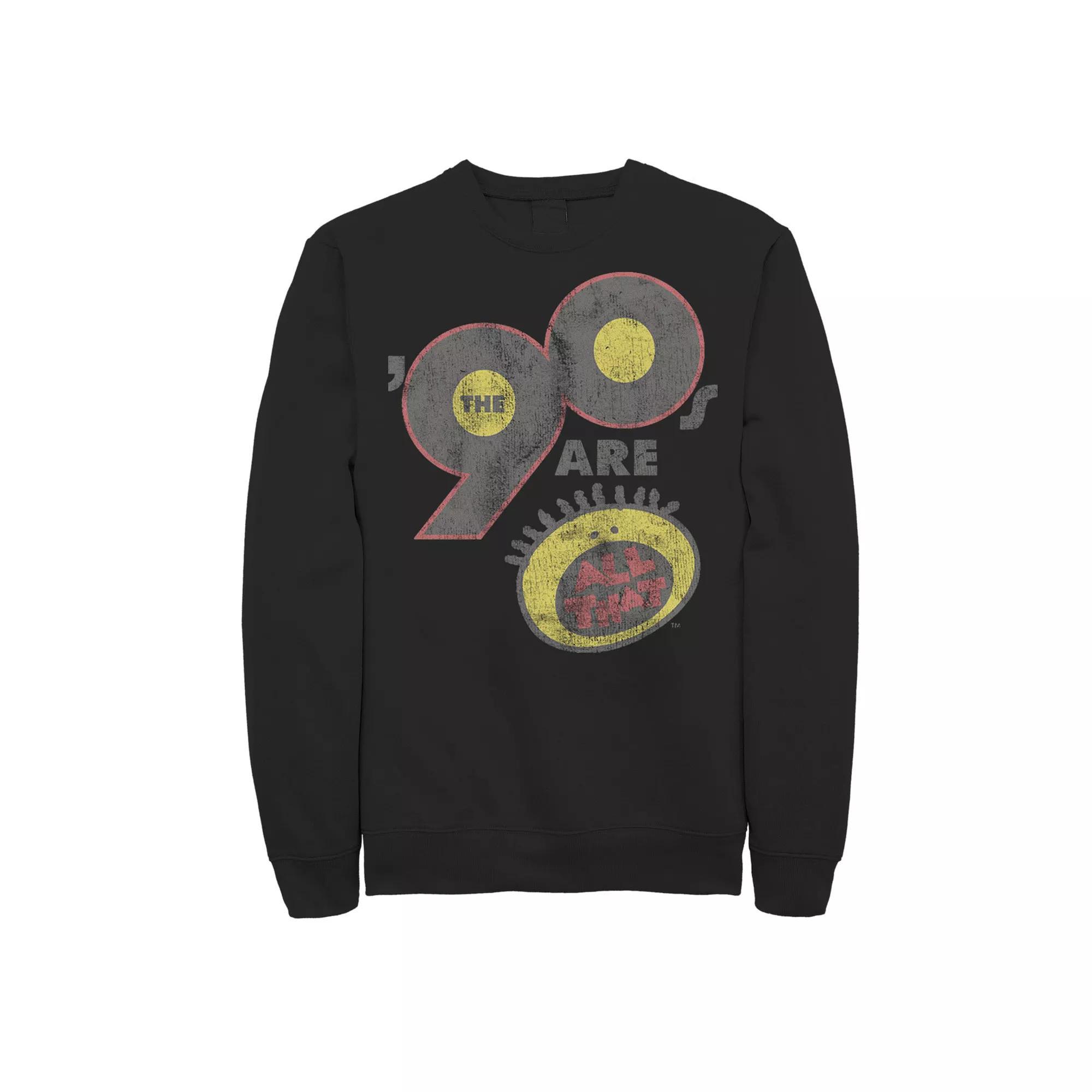 Men's Nickelodeon All That The Nineties Are Vintage Retro Graphic Fleece Pullover,  Product Image