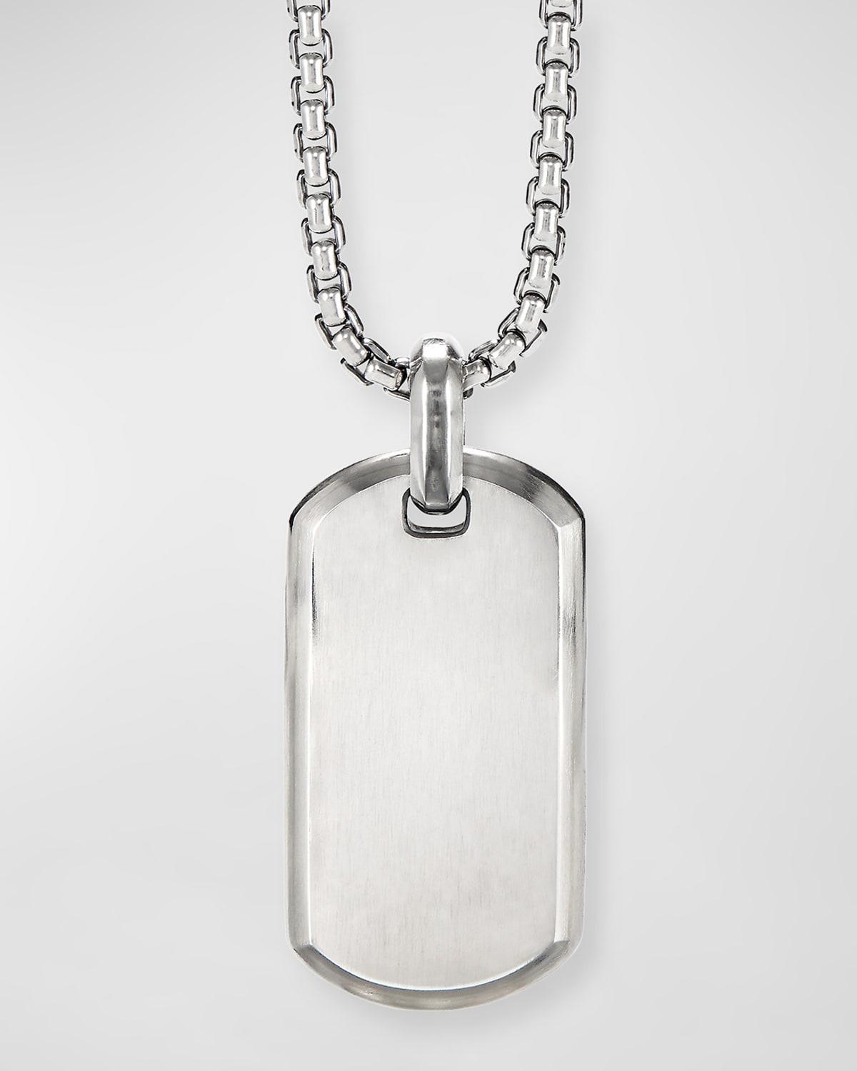 Mens The Streamline Collection Sterling Silver Tag Pendant Product Image