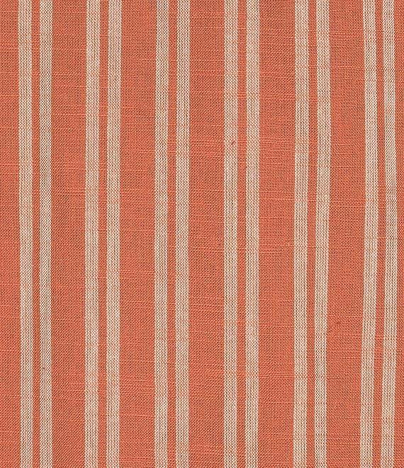 Aventura Aubrey Organic Cotton Stripe Print Woven Spread Collar Cap Sleeves Button Front Top Product Image