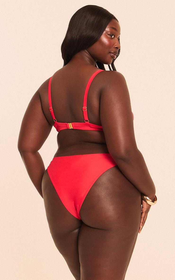 Plus Red Scoop Bikini Top Product Image