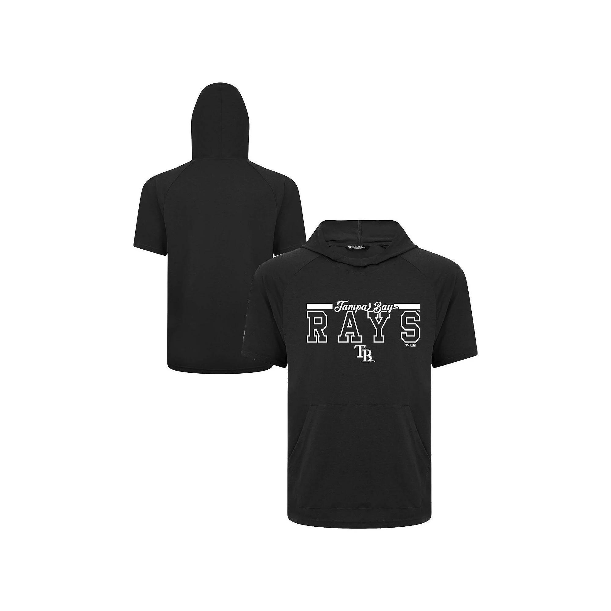 Men's Levelwear Black Tampa Bay Rays Phase Vanguard Hoodie T-Shirt,  Product Image