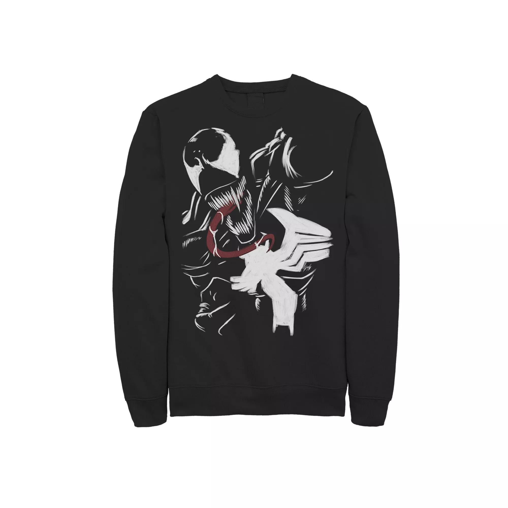 Mens Marvel Venom Close Up Roar Paint Art Fleece Product Image