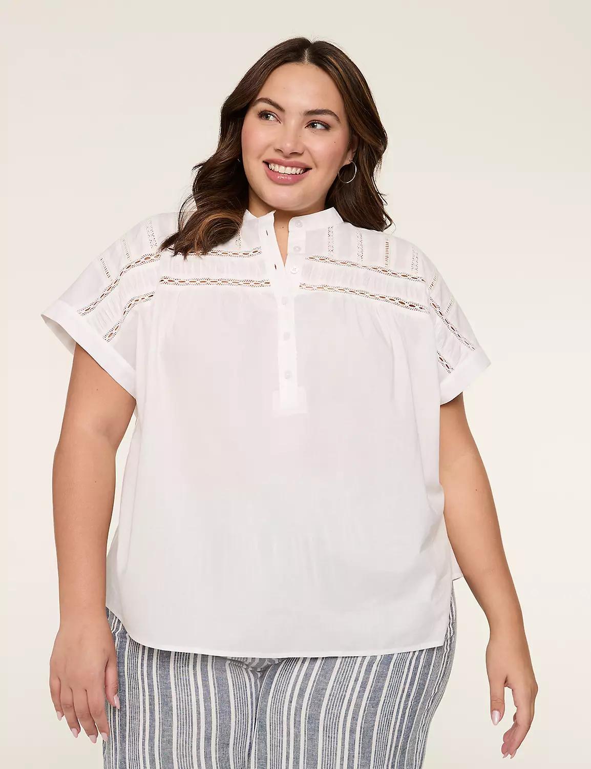 Swing Trim-Detail Popover Blouse Product Image