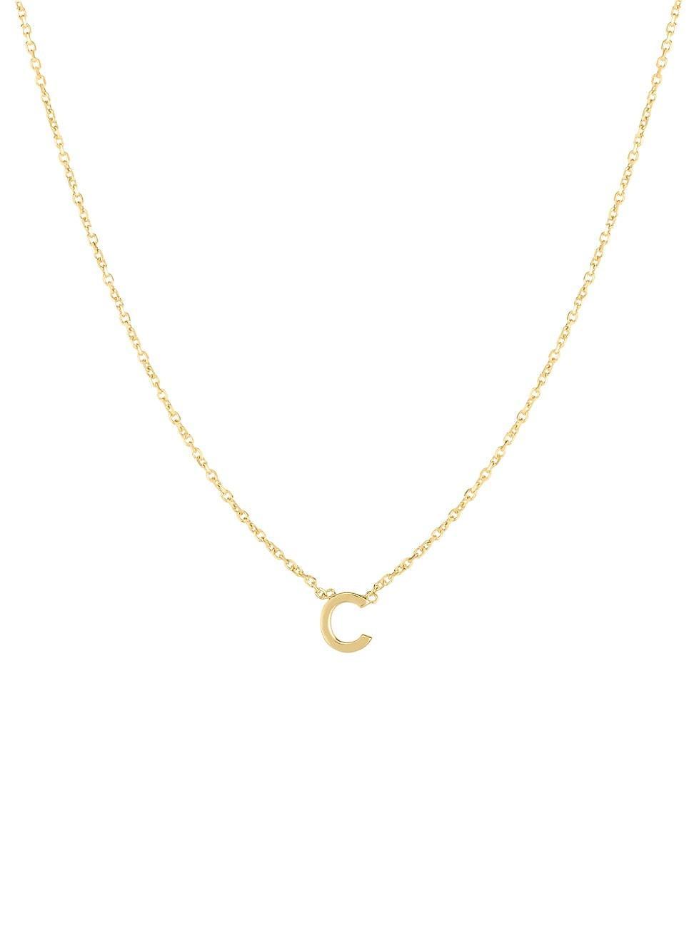 Womens 14K Yellow Gold Initial Pendant Necklace Product Image