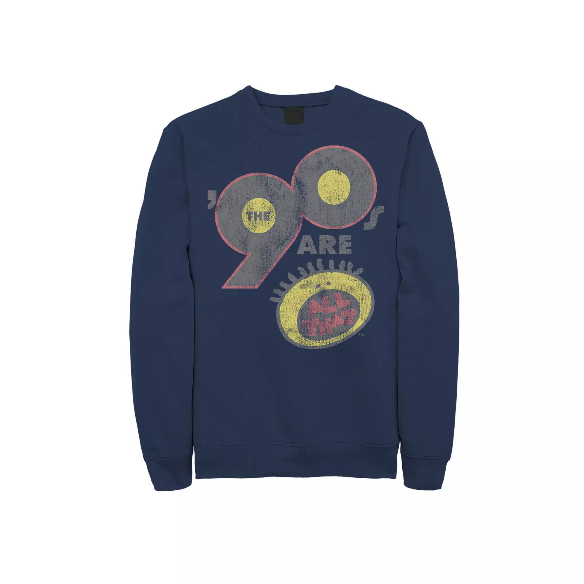 Men's Nickelodeon All That The Nineties Are Vintage Retro Graphic Fleece Pullover,  Product Image