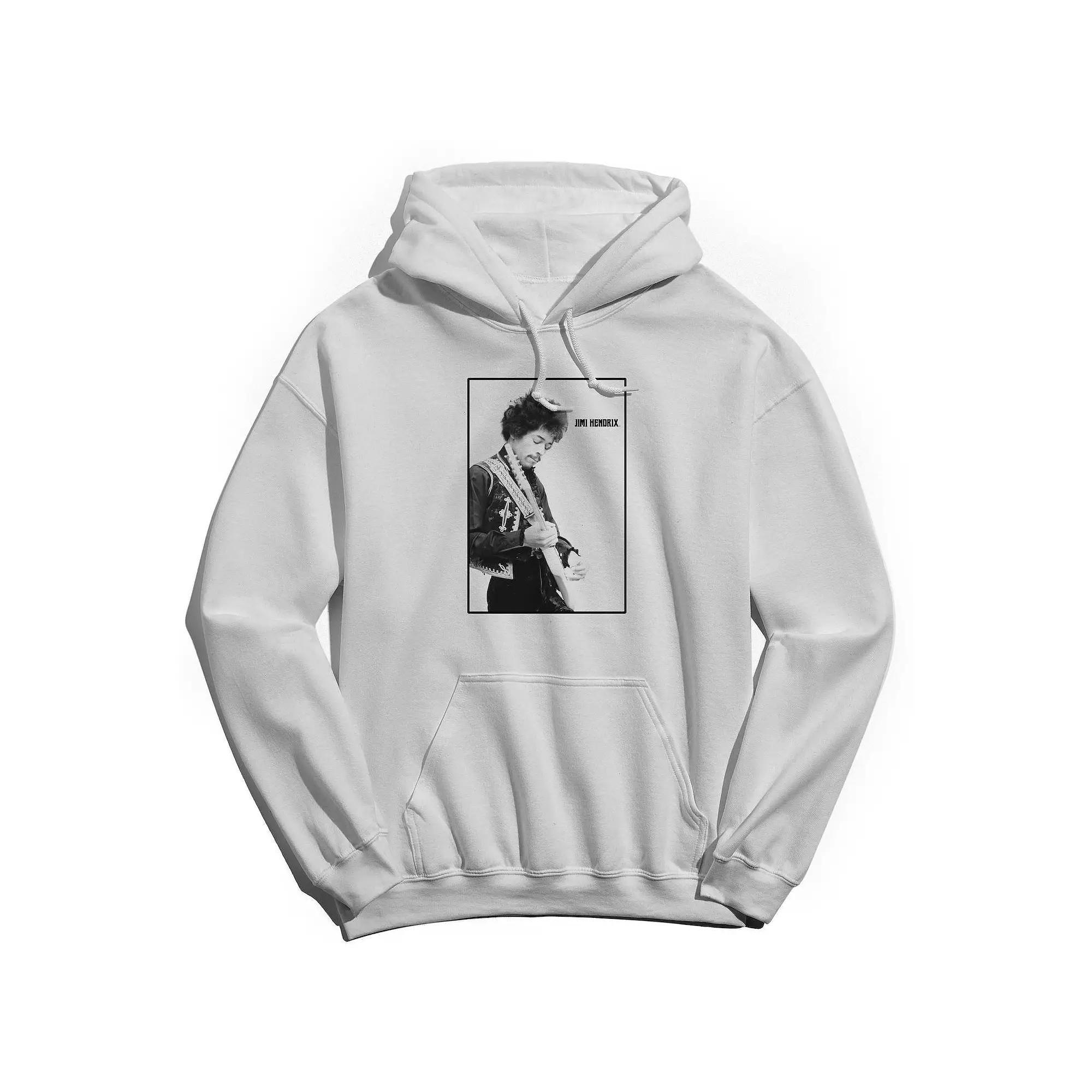 Men's Jimi Hendrix Side Profile Graphic Hoodie, Size: Medium, White Product Image