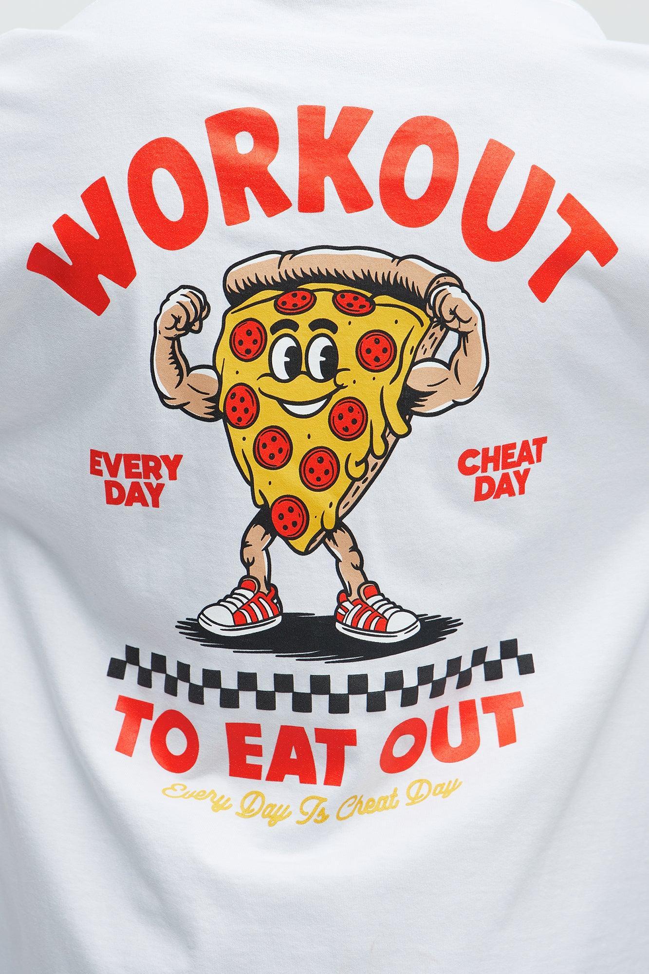 Workout To Eat Out Oversized Short Sleeve Tee - White Male Product Image