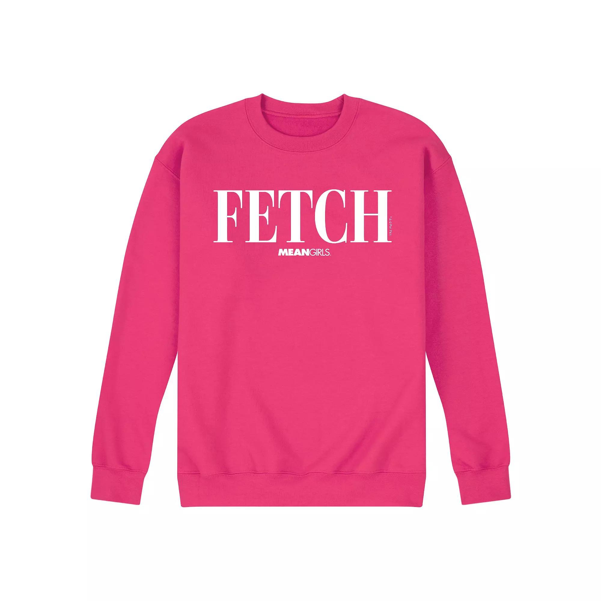 Men's Mean Girls Fetch Fleece Sweatshirt, Size: XXL, Pink Product Image