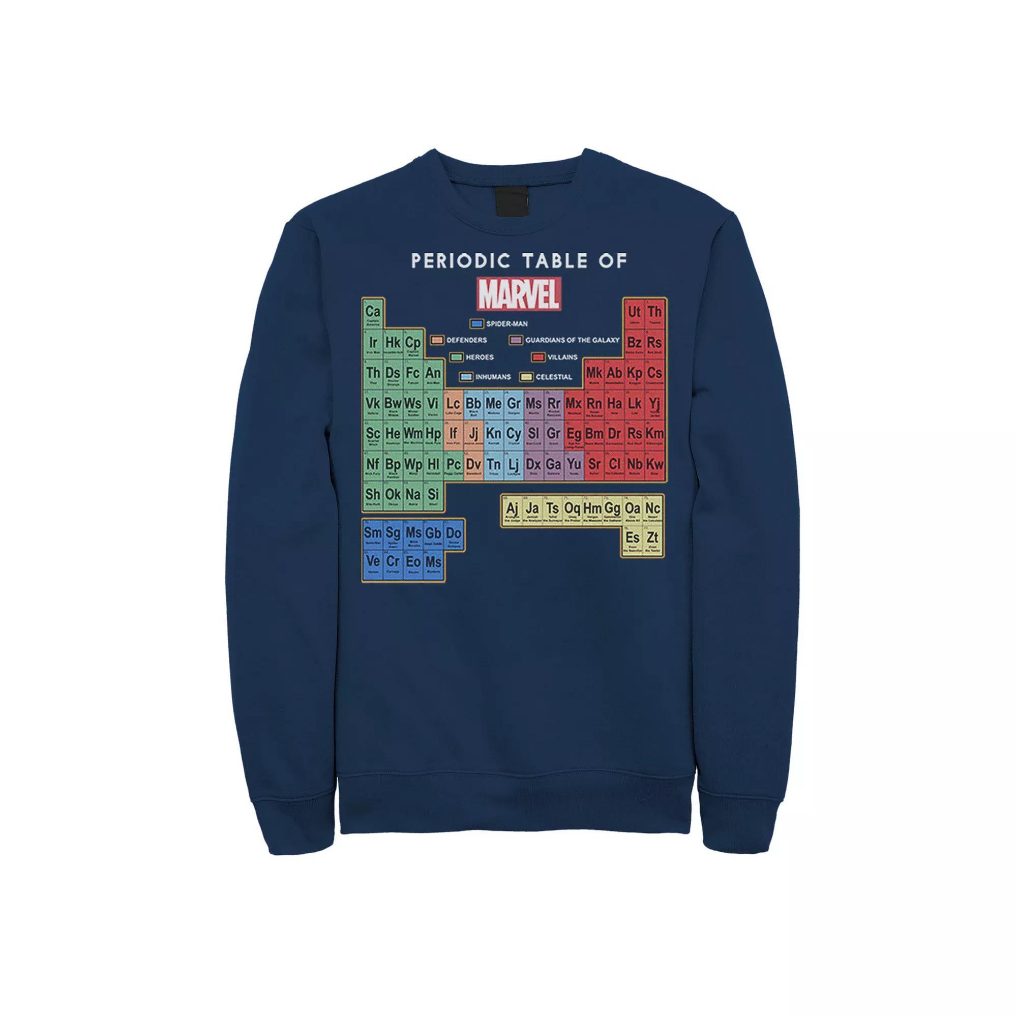 Big & Tall Marvel Ultimate Periodic Table Of Elements Fleece Sweatshirt, Men's,  Product Image