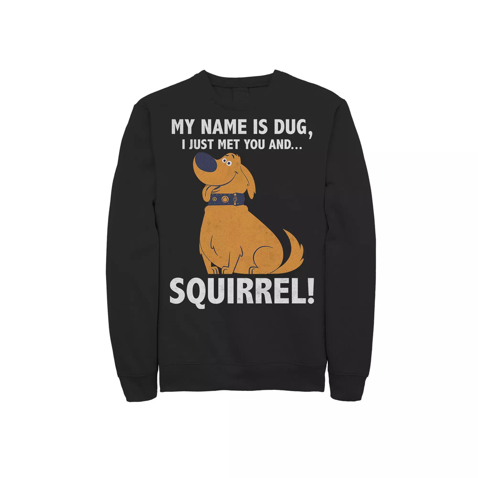 Mens Disney Pixar Up My Name is Dug Squirrel Sweatshirt, Men's, Size: Small, Black Product Image