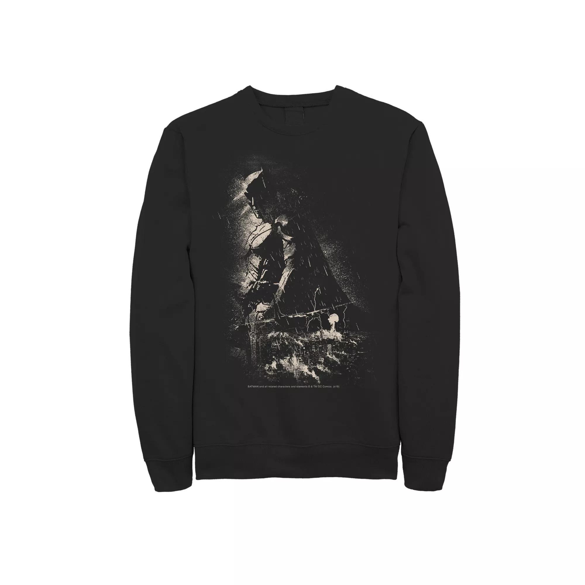 Men's DC Comics Batman Shadow Skyline Poster Sweatshirt,  Product Image