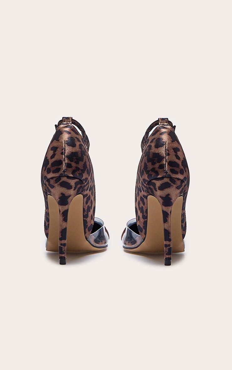 Leopard Satin Perspex Point Toe Court Heels Product Image