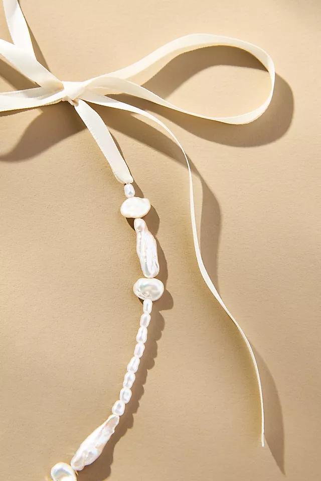 Pearl Icon Ribbon Necklace Product Image