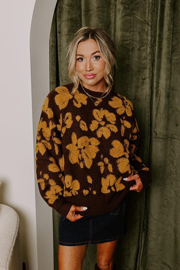 Cocoa Bomb Floral Knit Sweater Product Image