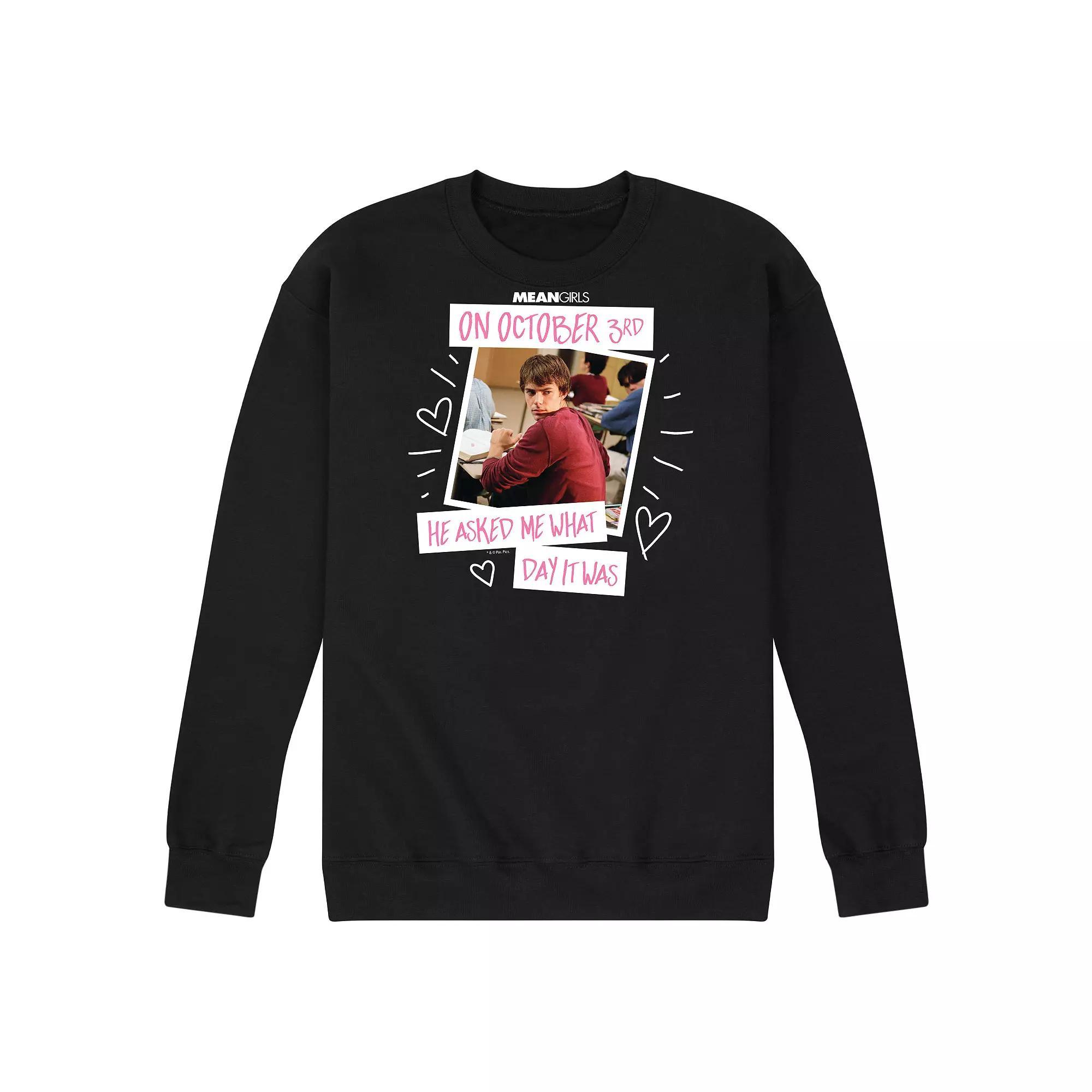 Men's Mean Girls October 3rd Fleece Sweatshirt, Size: Small, Black Product Image