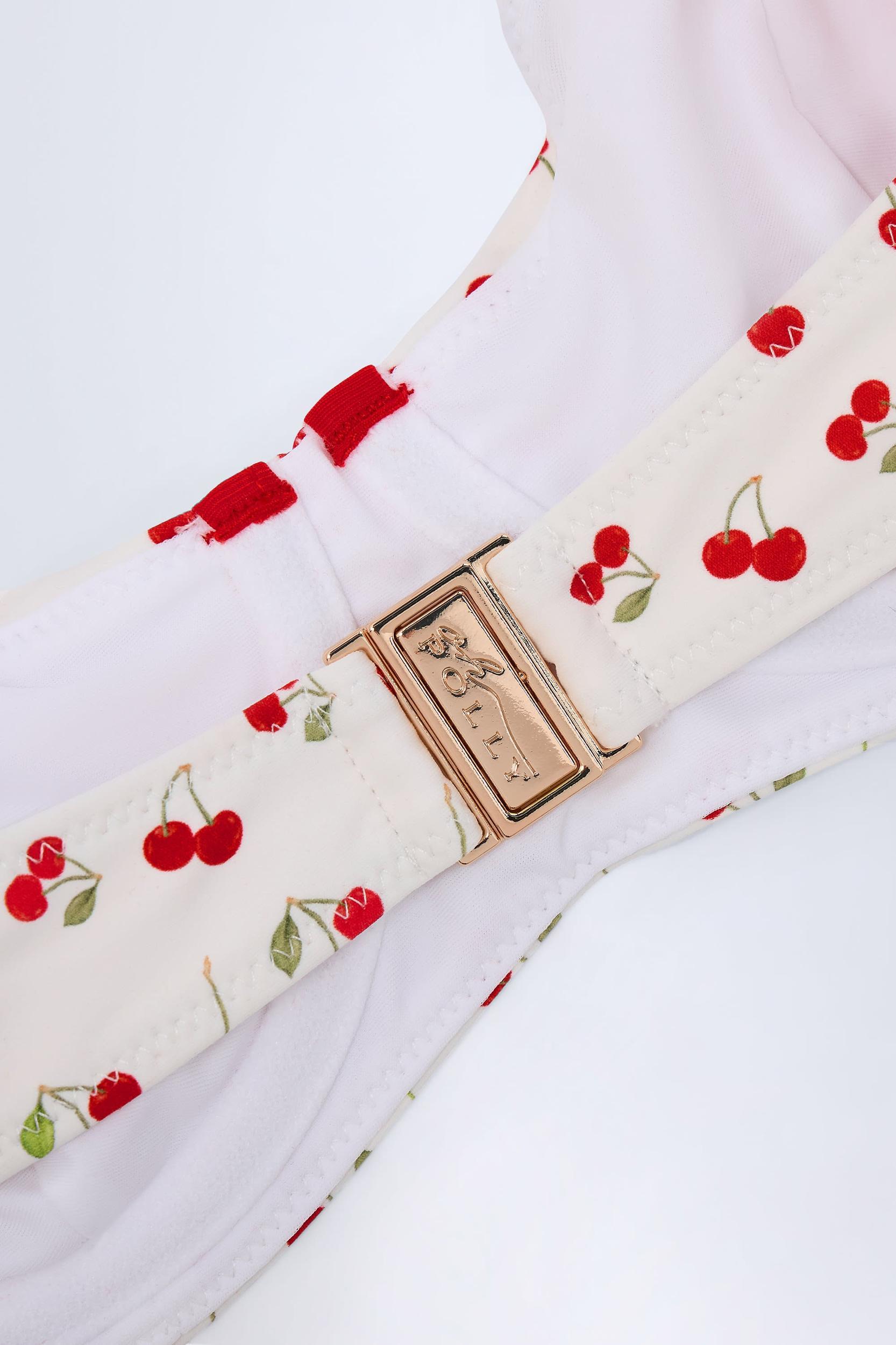 Contrast Underwired Balconette Bikini Top in Cherry Print Product Image