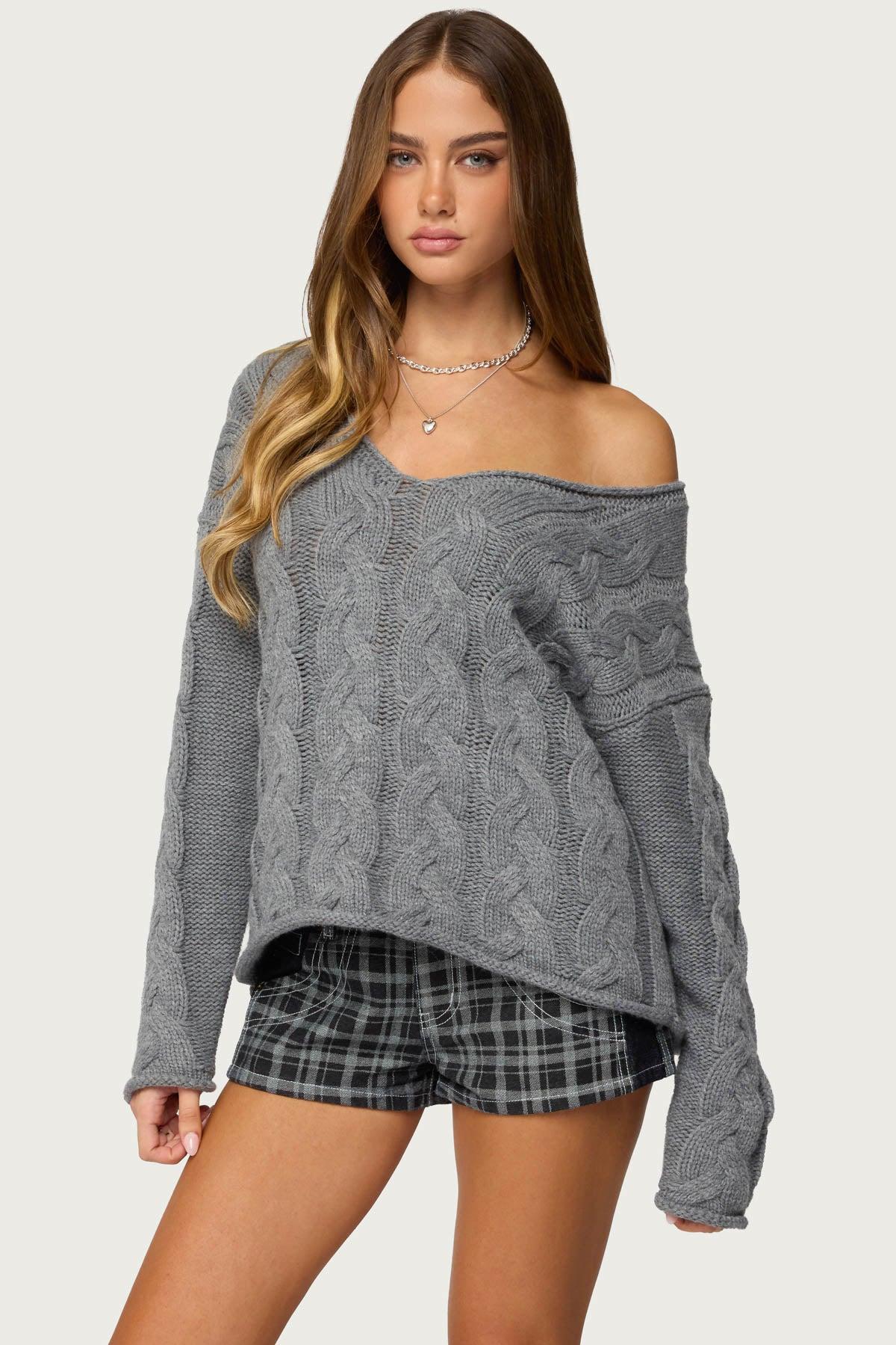Inga Oversized Cable Knit Sweater Product Image