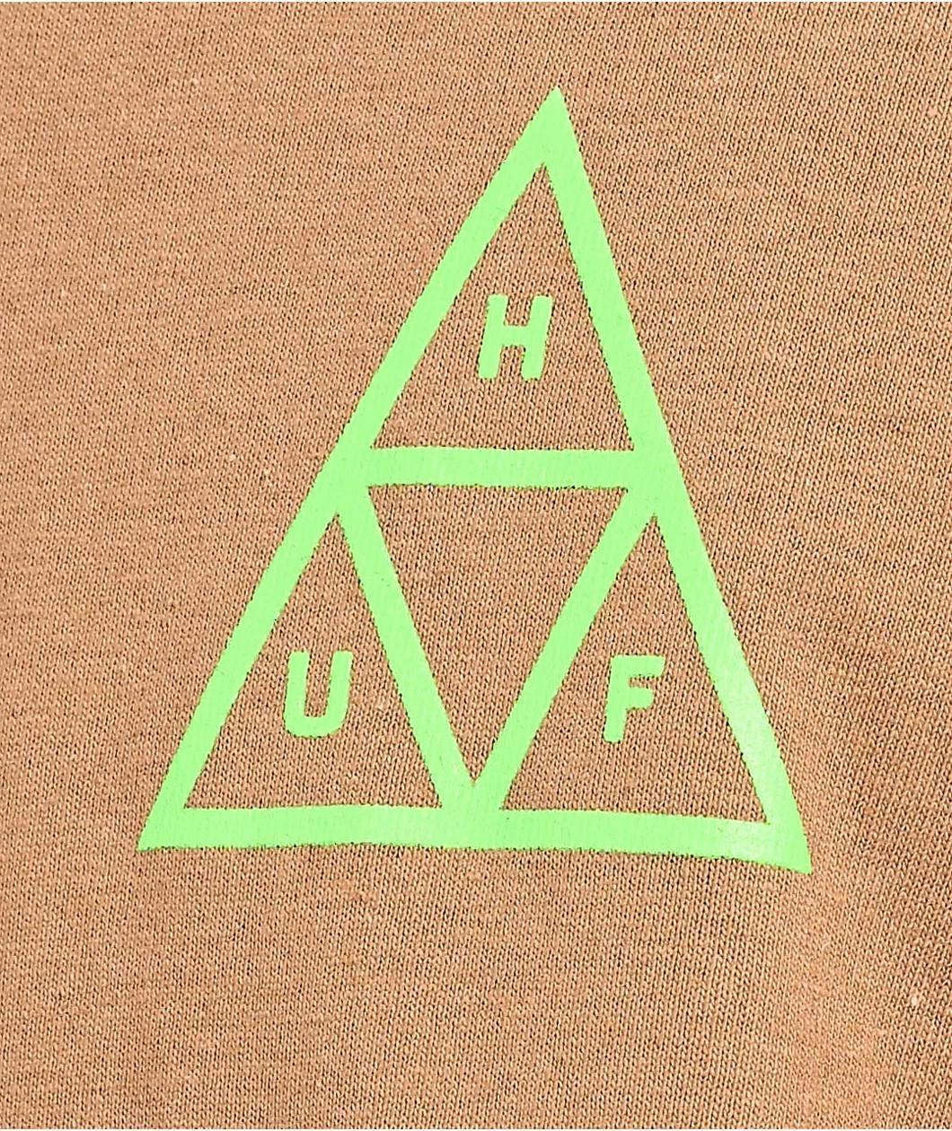 HUF Set Triple Triangle Camel & Green Long Sleeve T-Shirt Product Image