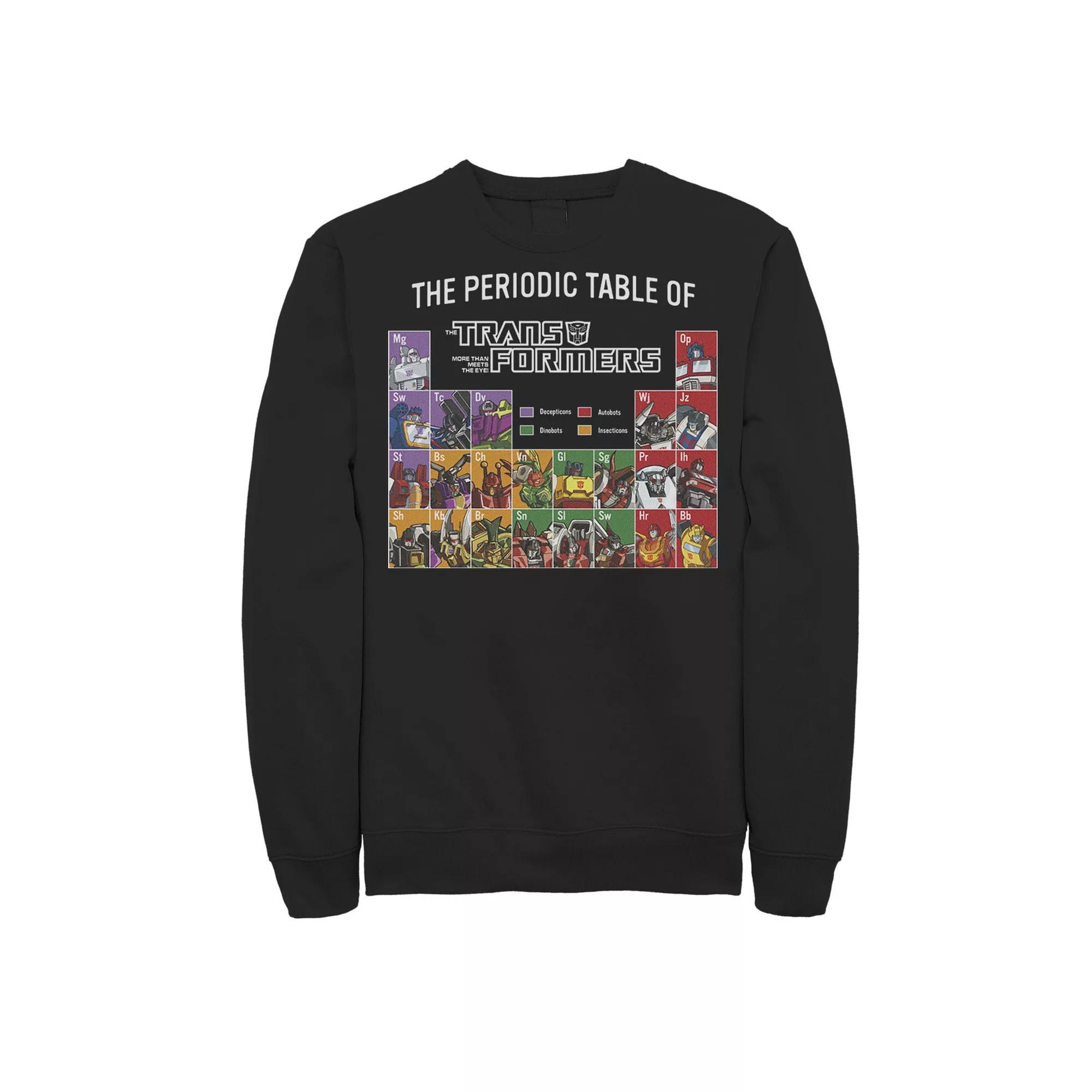Big & Tall Transformers The Periodic Table Fleece Sweatshirt, Men's,  Product Image