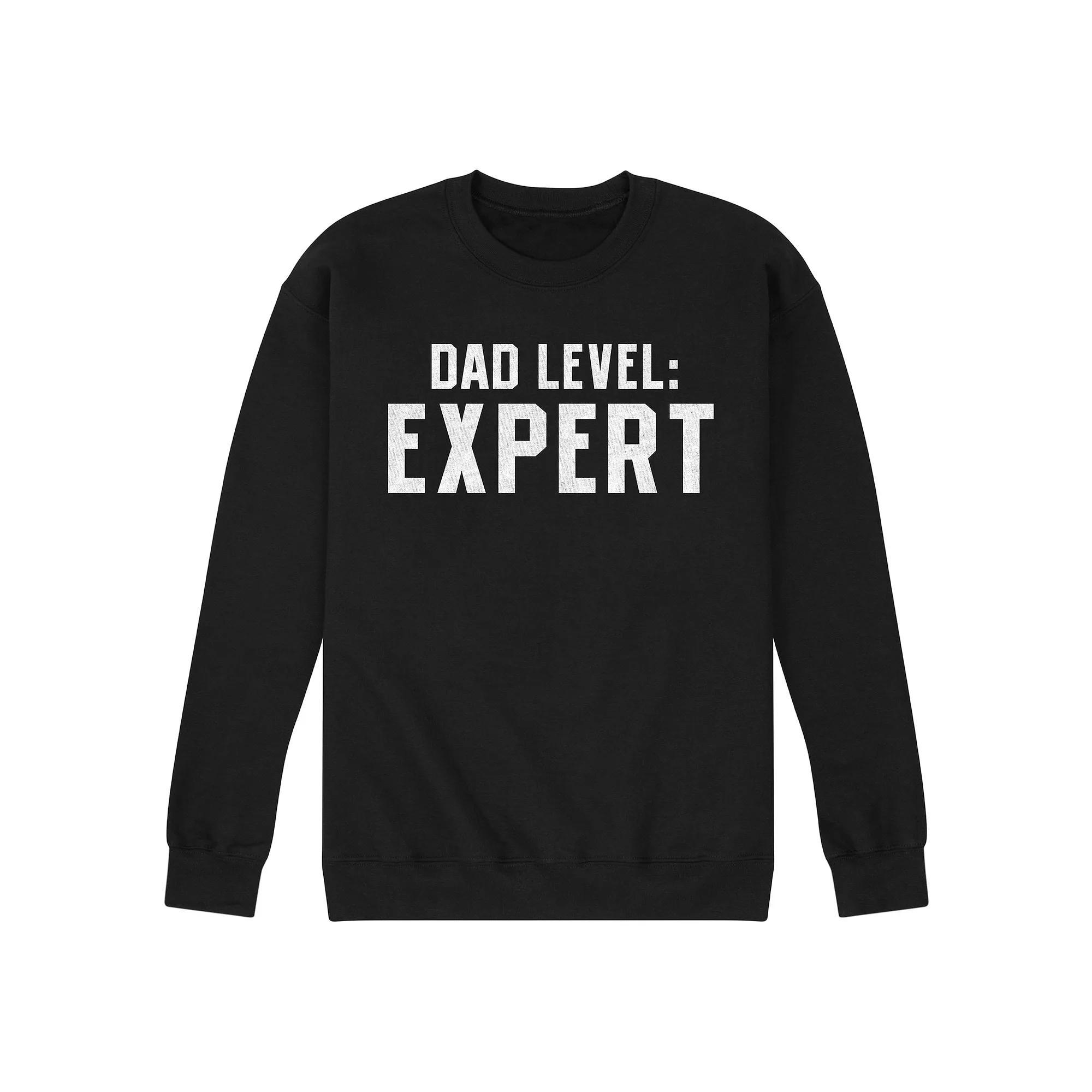 Men's Dad Level Expert Fleece Sweatshirt, Size: Small, Black Product Image