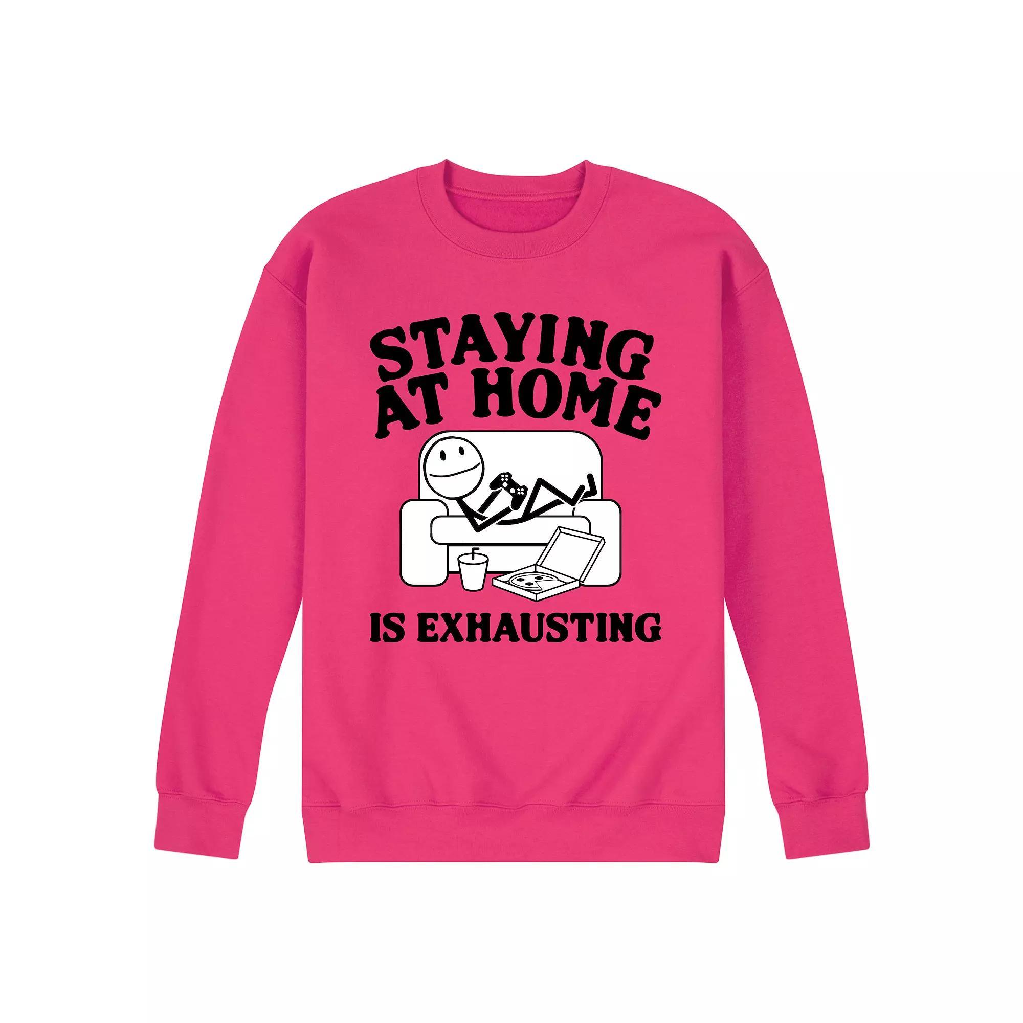 Men's Staying Home Exhausted Fleece Sweatshirt,  Product Image