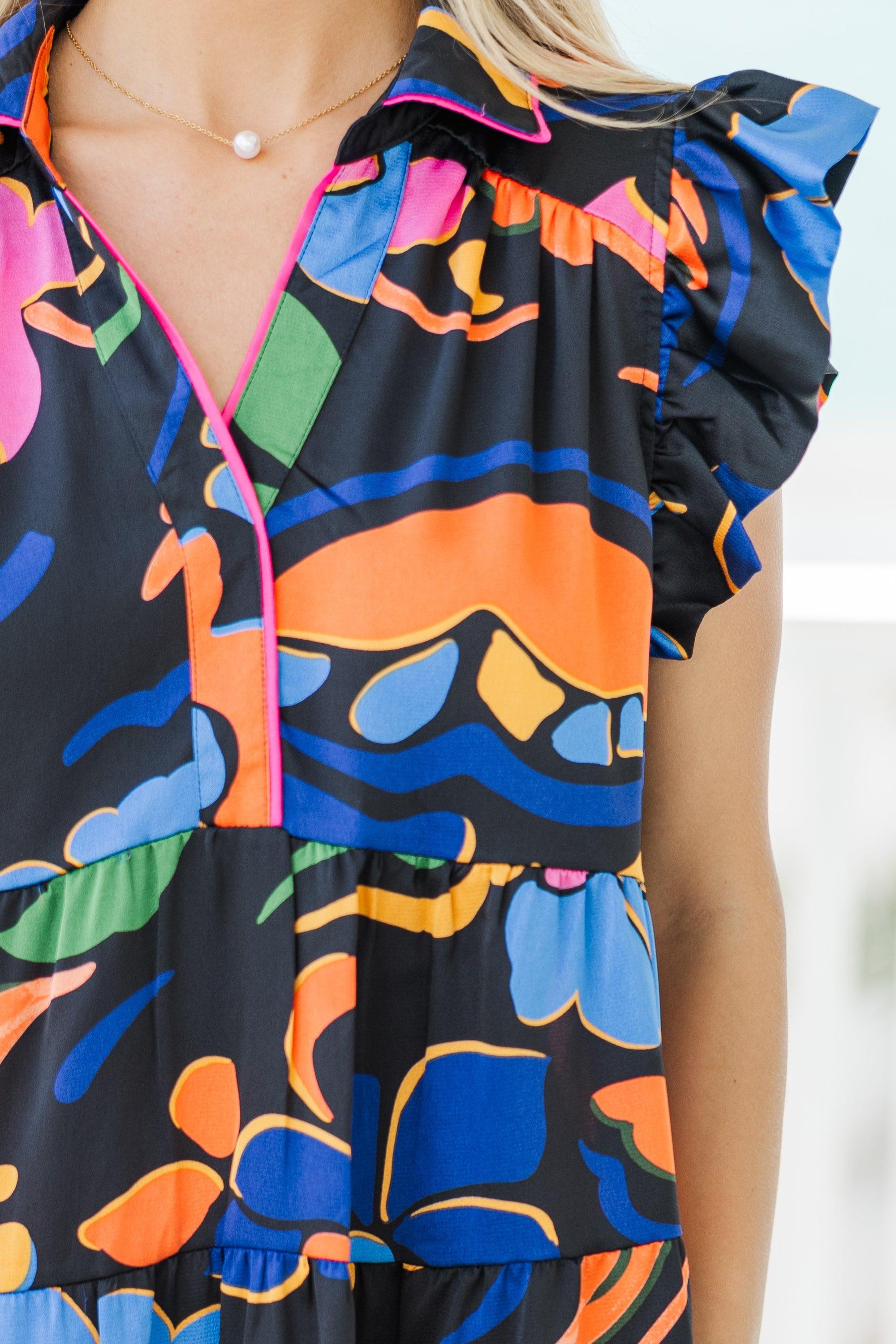 Going On Black Abstract Dress Female Product Image