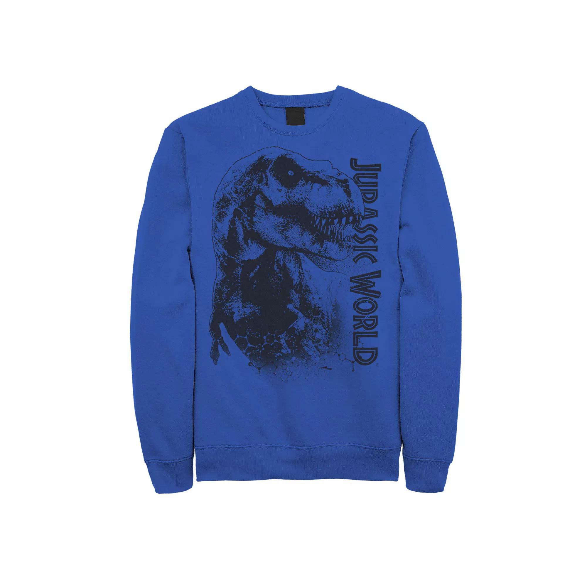 Men's Jurassic World T-Rex Close-Up Portrait Sweatshirt, Size: Small, Royal Product Image