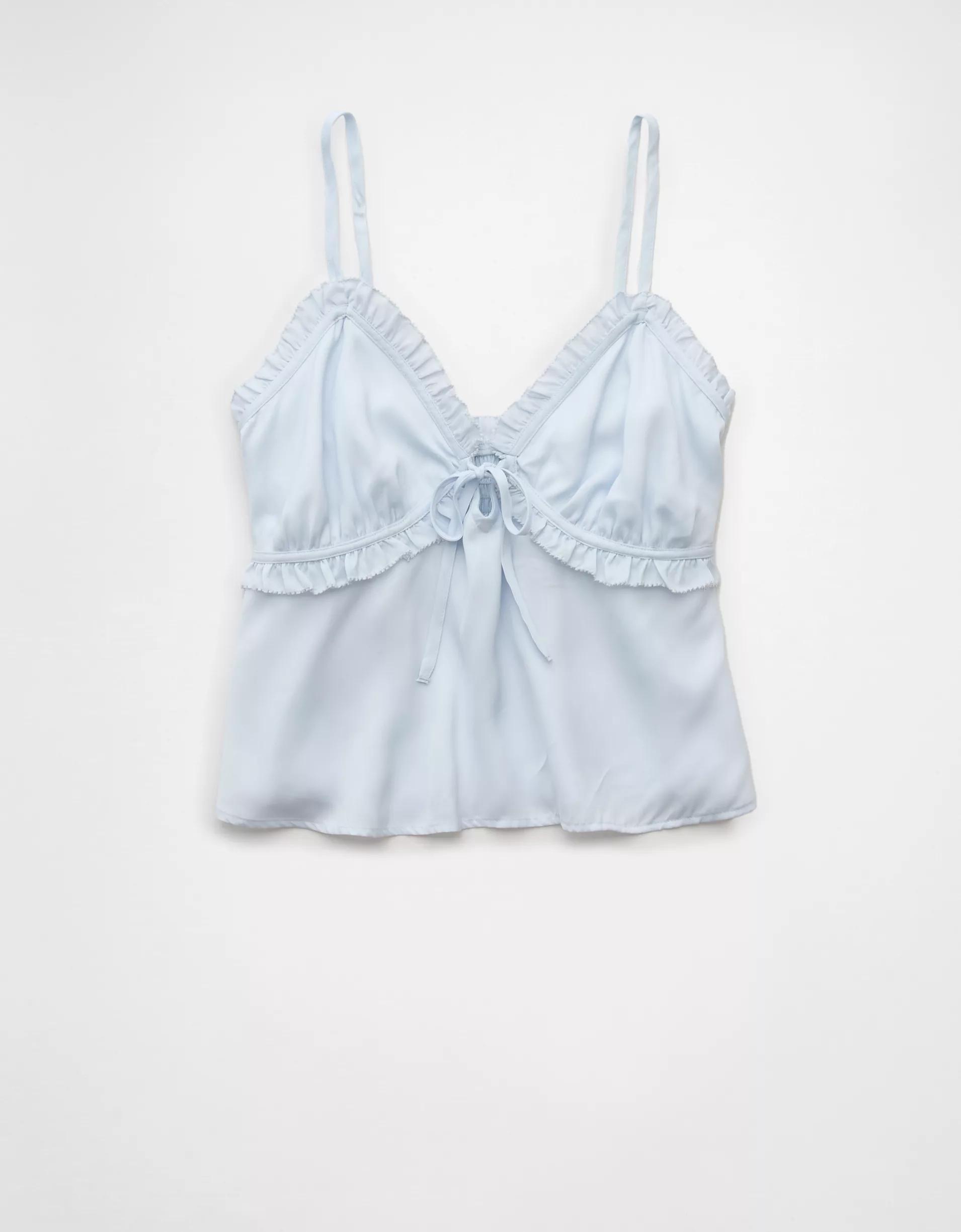 AE V-Neck Tie Front Ruffle Cami Product Image