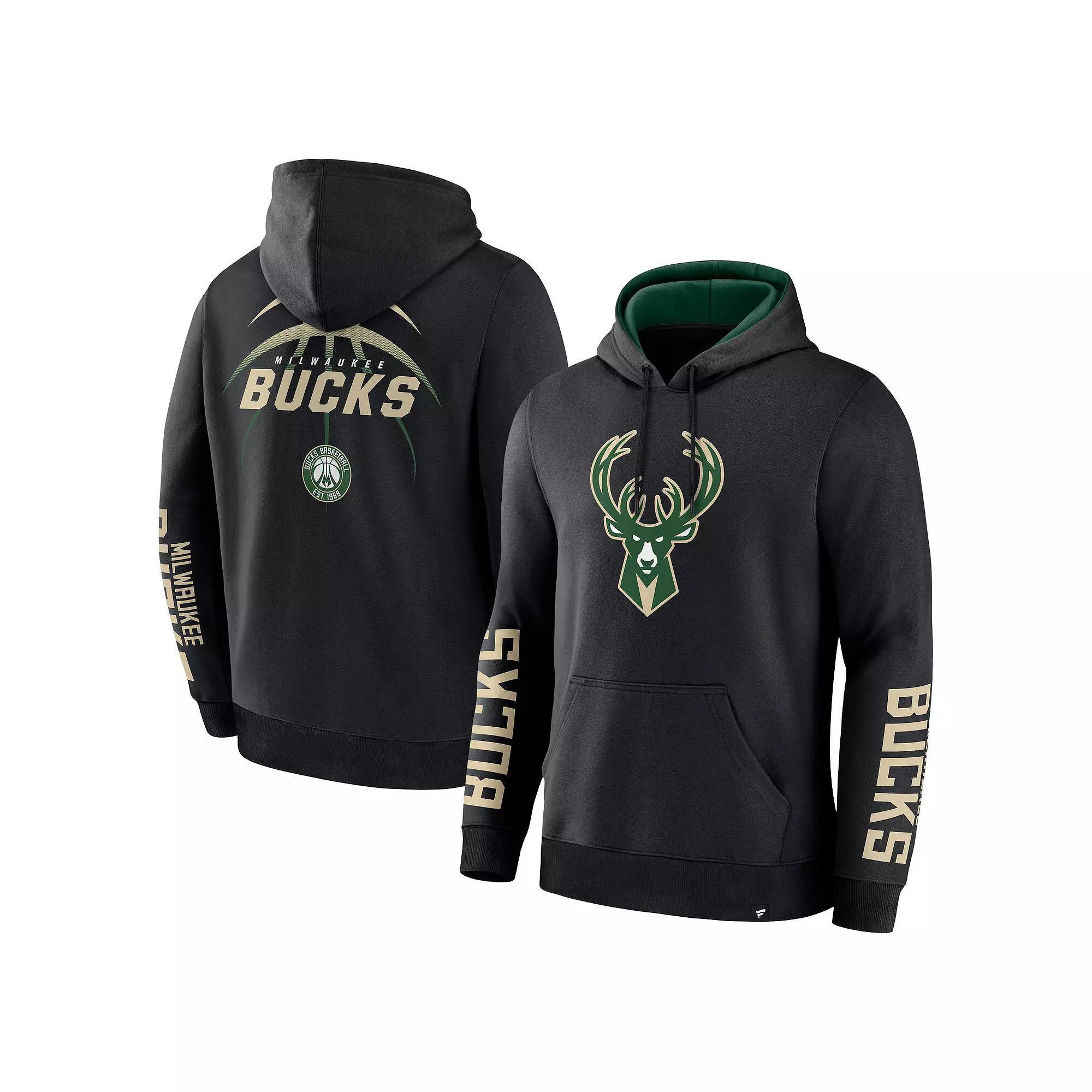 Men's Fanatics Black Milwaukee Bucks Legacy Guard Pullover Hoodie,  Product Image