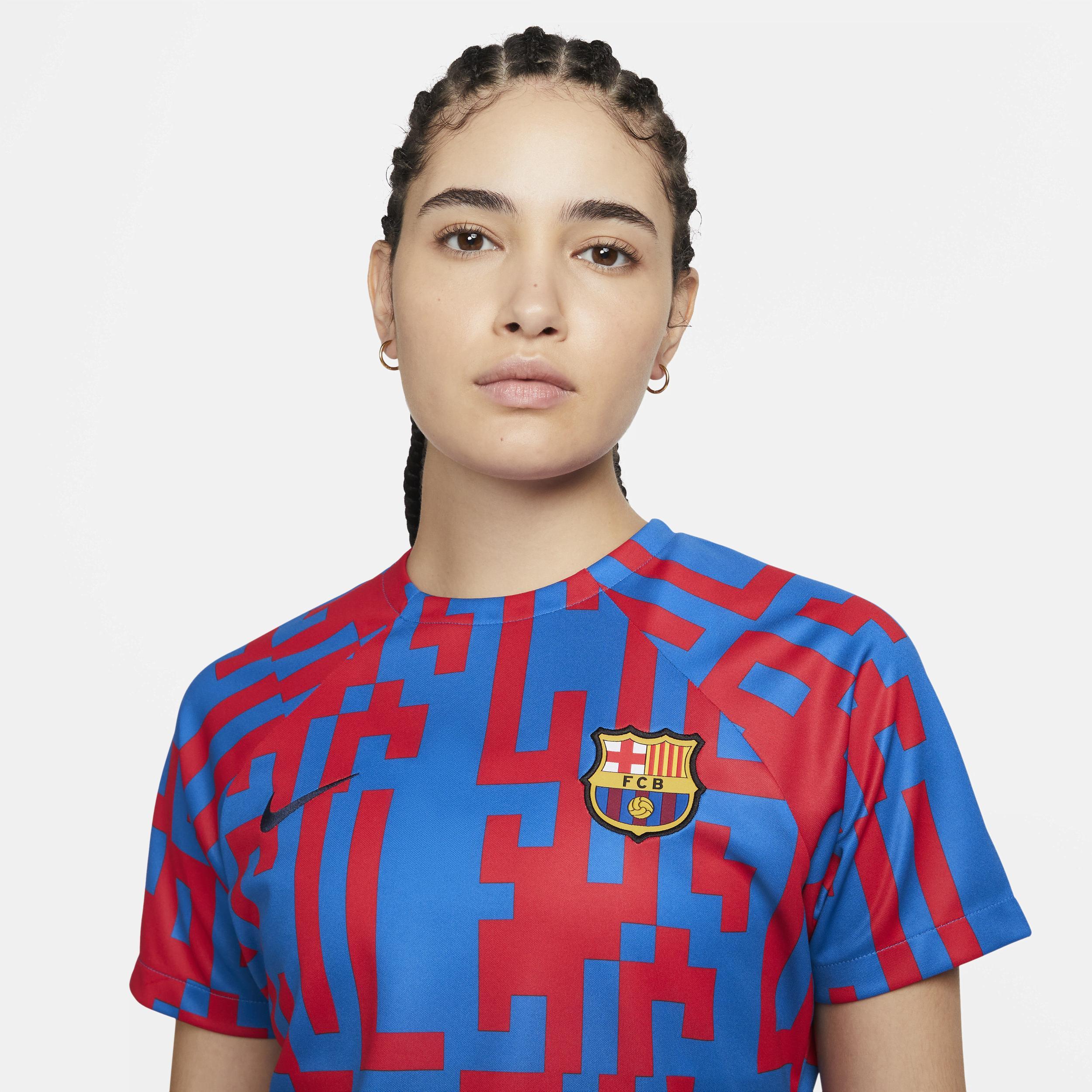 Womens Nike Blue Barcelona 2022/23 Pre-Match Home Performance Top Product Image