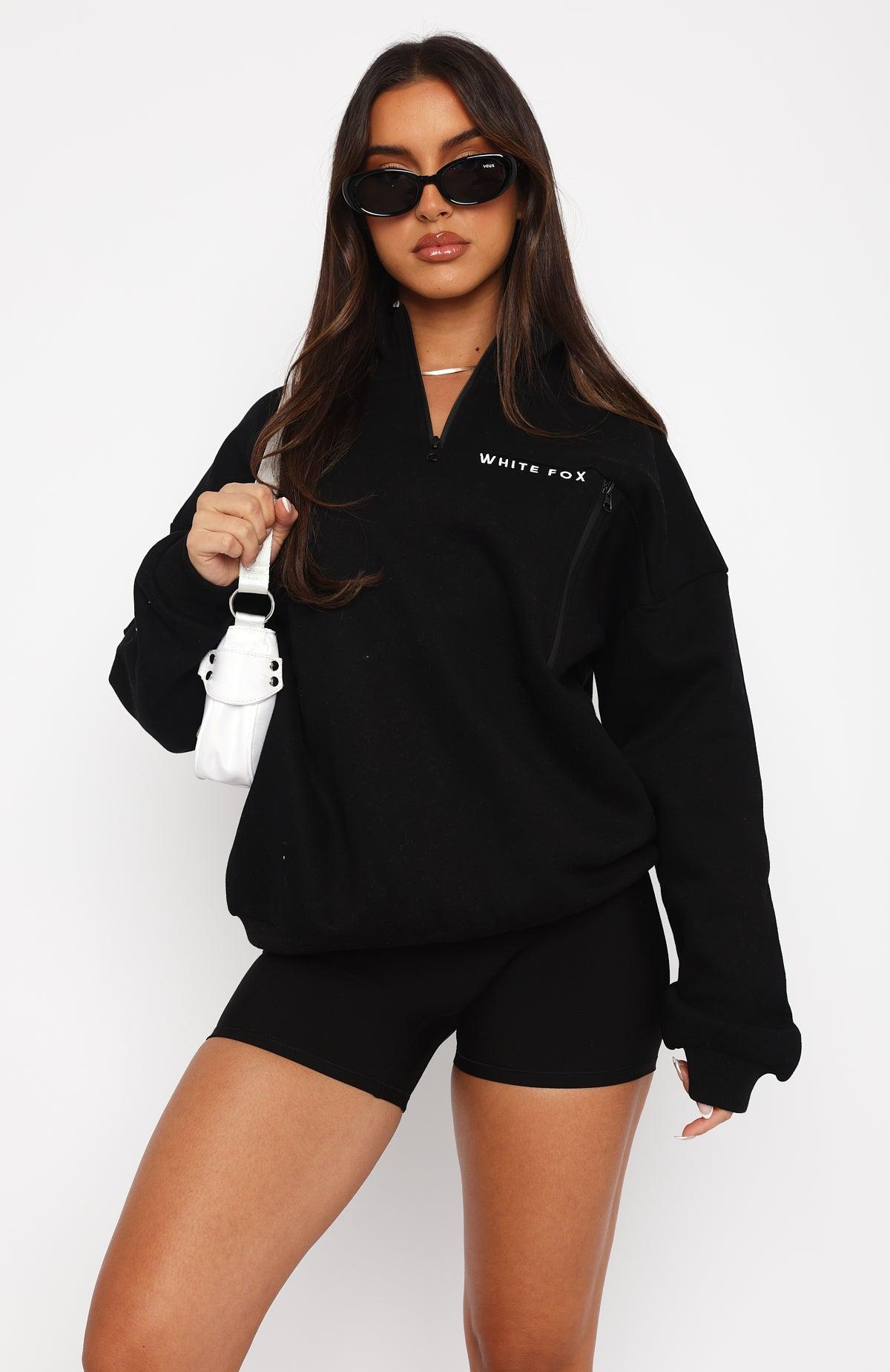 Where Did You Go Zip Front Sweater Black Product Image