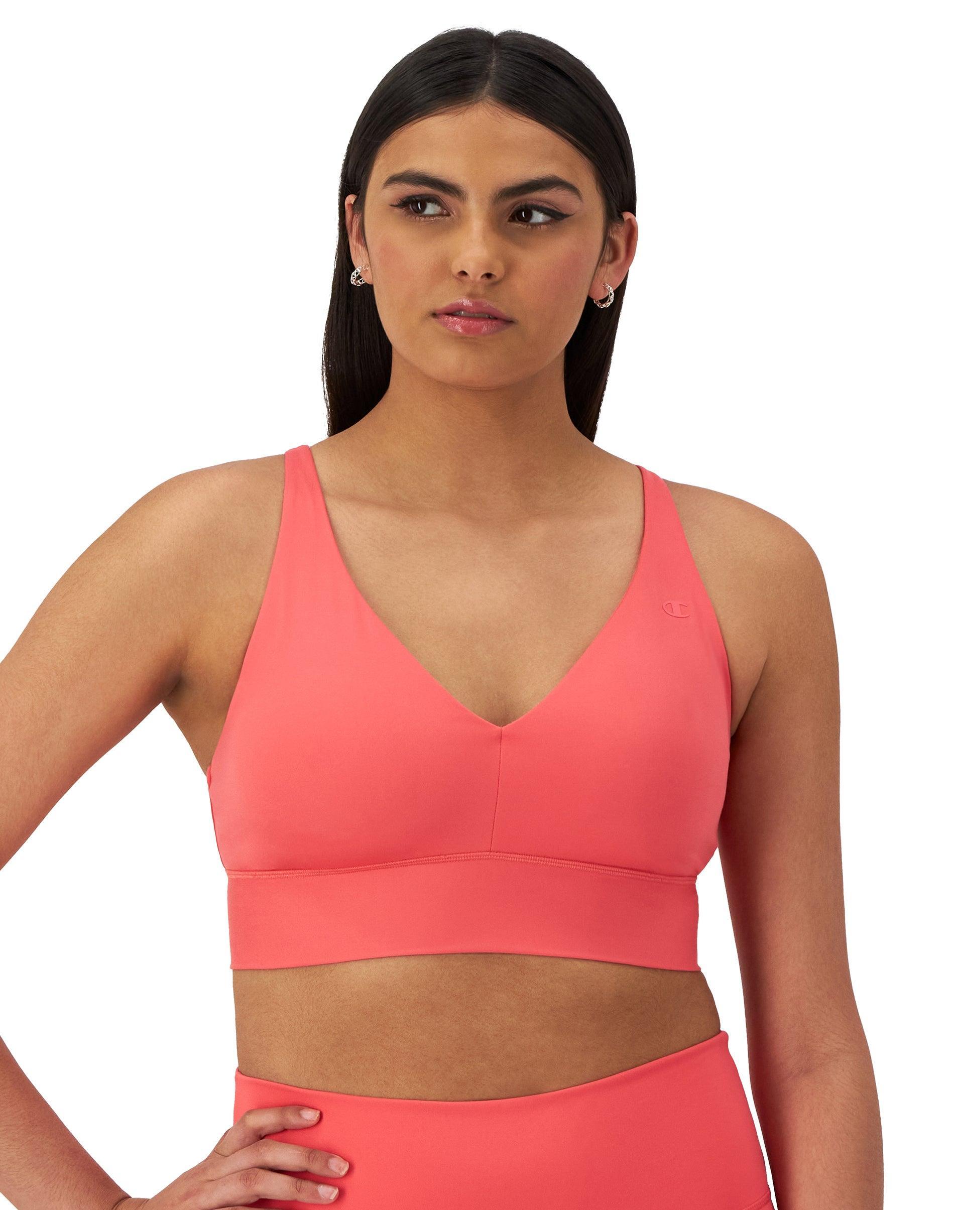 Womens Champion Soft Touch Longline Strappy Sports Bra, C Logo Black XL Product Image