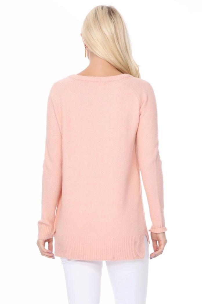 Cozy Heart Jacquard Round Neck Pullover Sweater Product Image