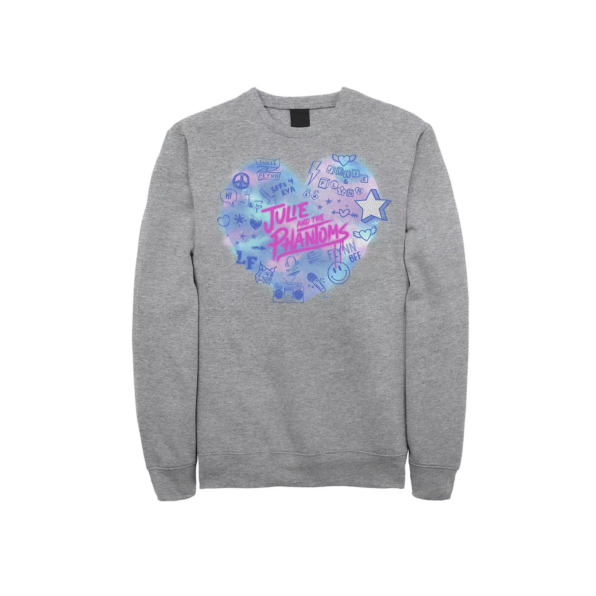 Men's Julie And The Phantoms Airbrush Heart Logo Sweatshirt,  Product Image