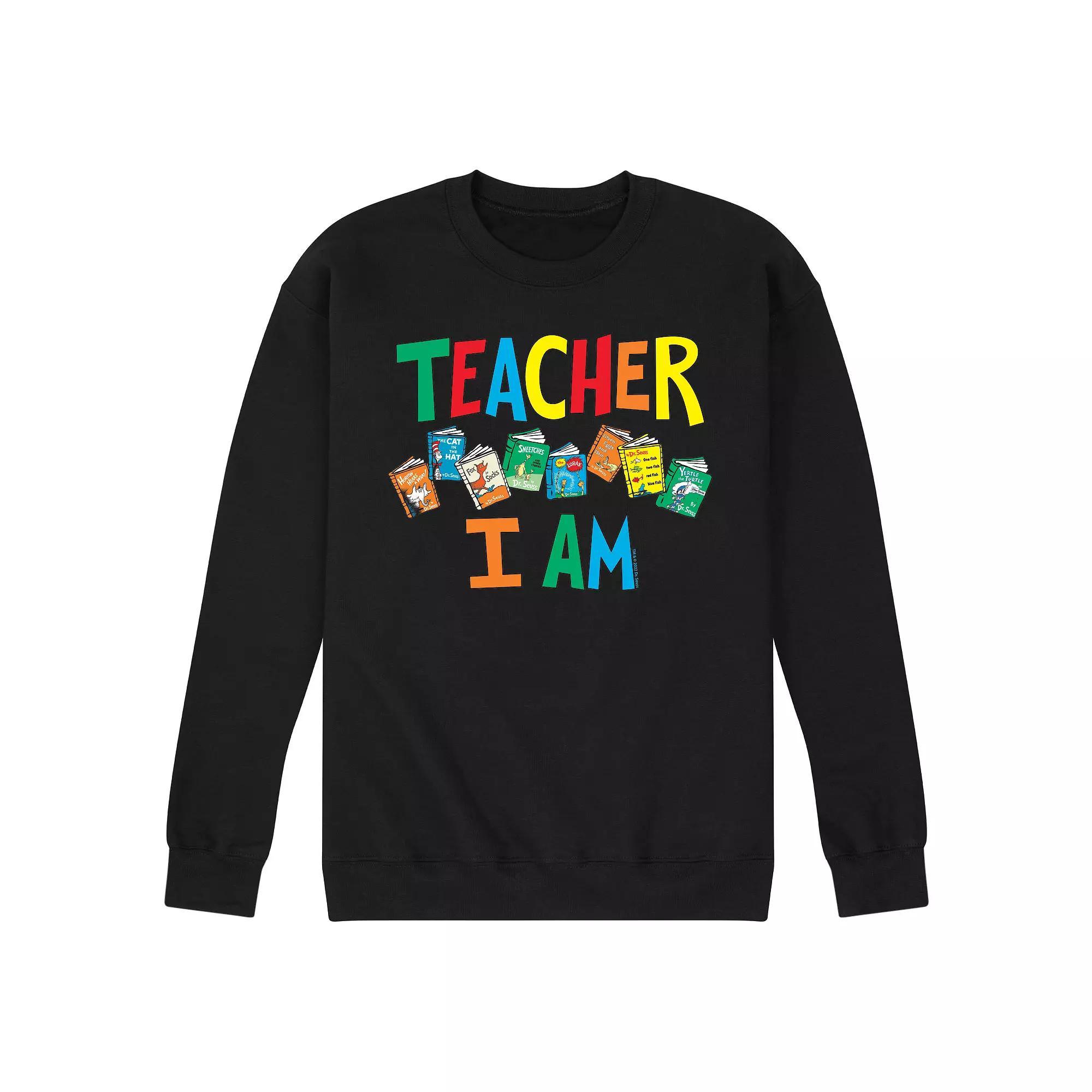 Men's Dr Seuss Teacher I Am Graphic Sweatshirt, Size: Medium, Black Product Image