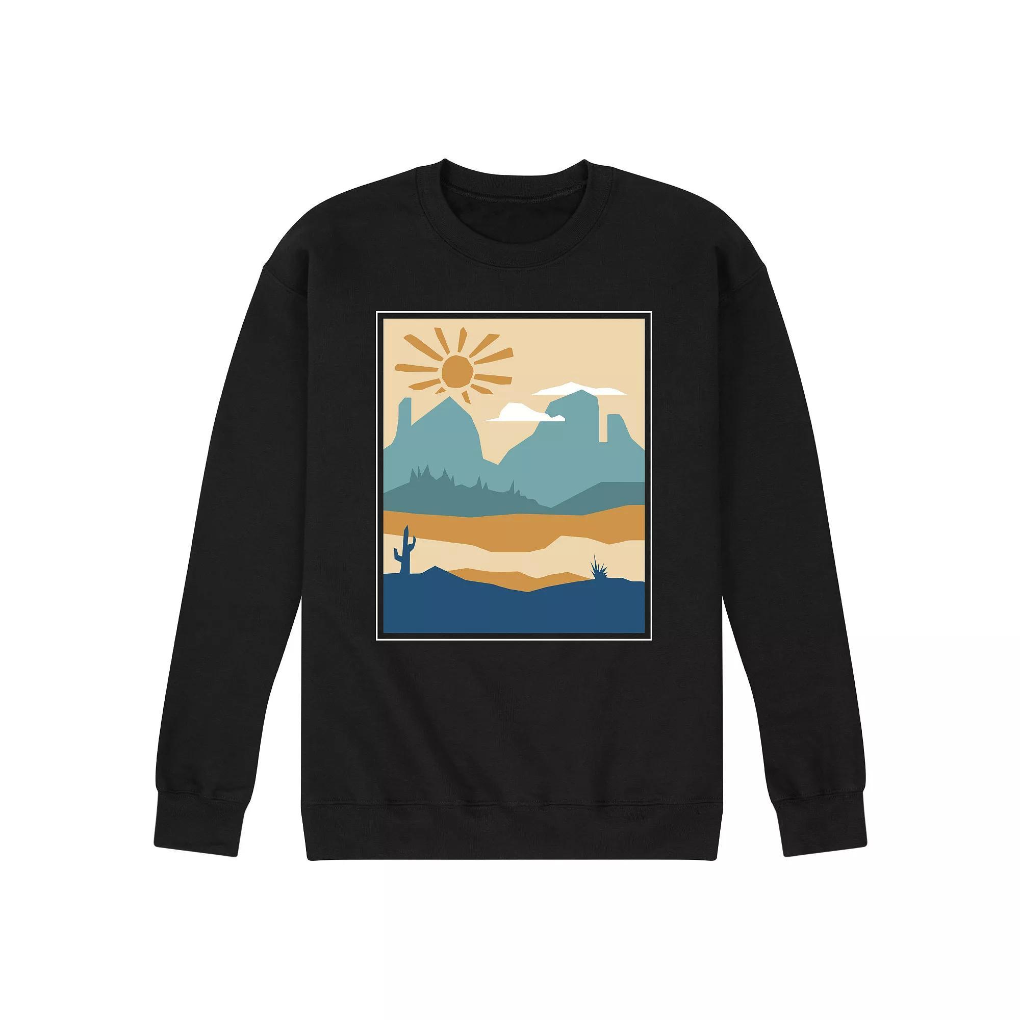 Men's Cactus And Canyon Graphic Sweatshirt, Size: Large, Black Product Image