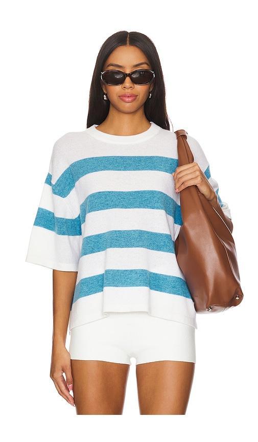 Cashmere Striped Easy T-shirt White + Warren Product Image