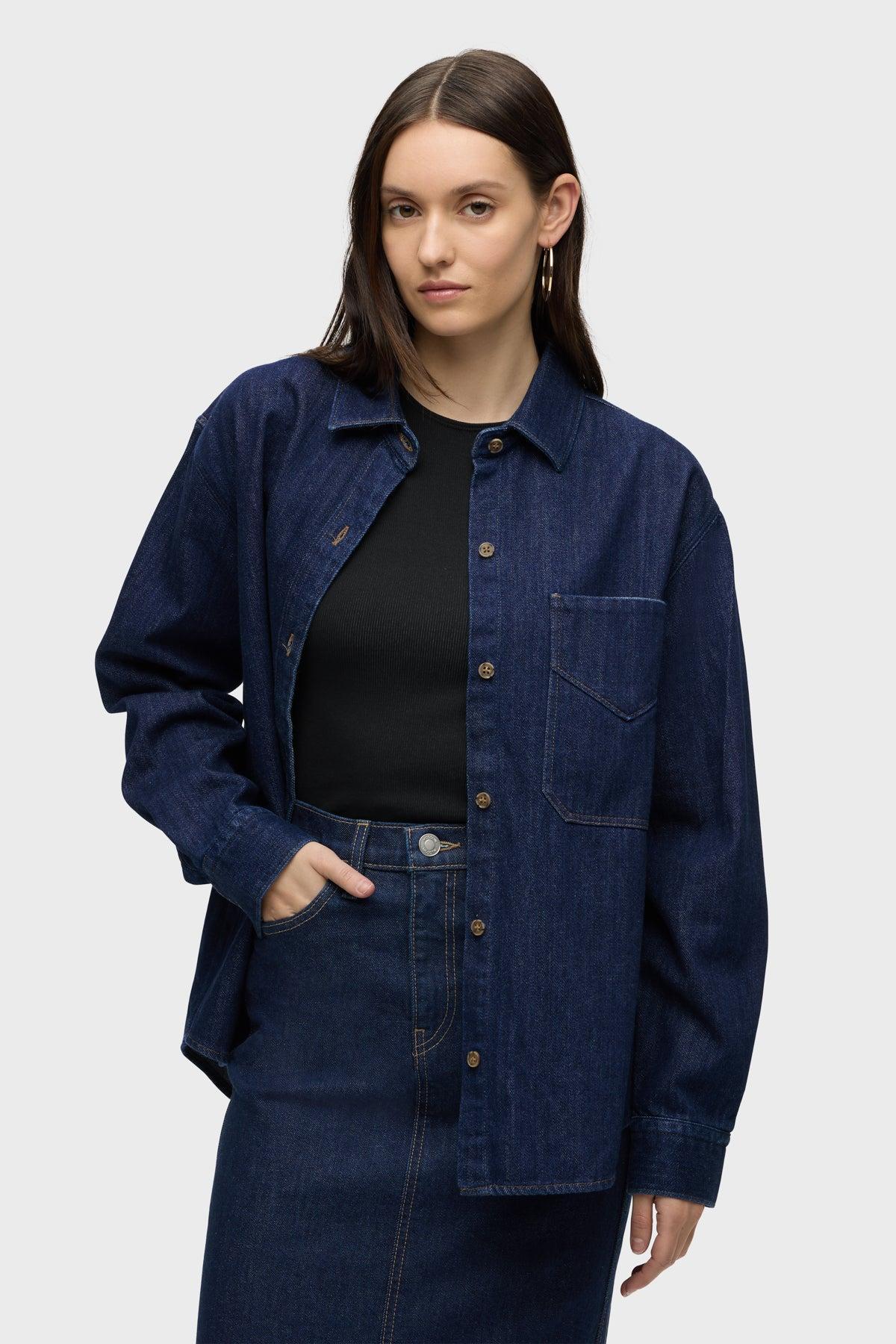 Oversized Button Down Shirt Female Product Image