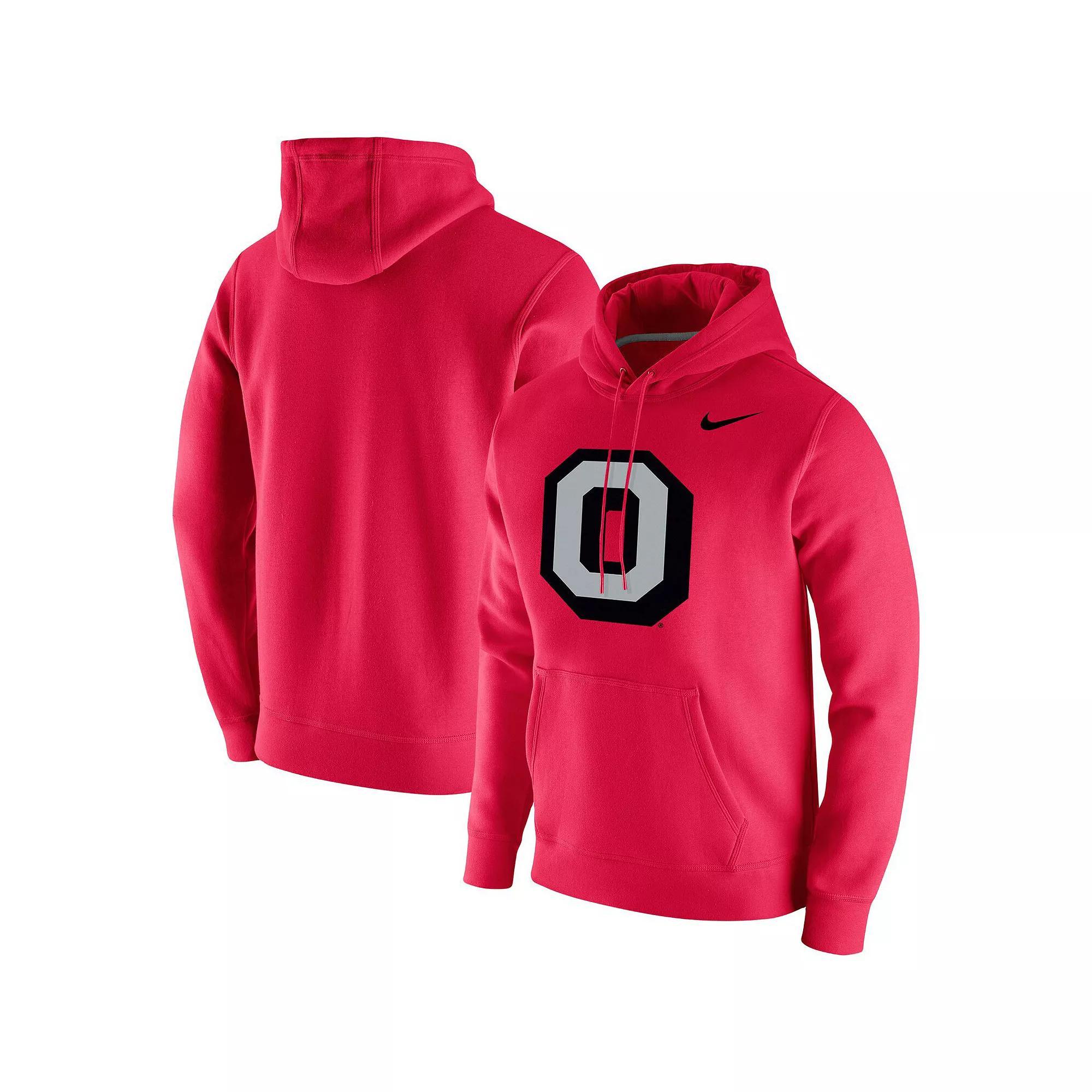 Men's Nike Scarlet Ohio State Buckeyes Vintage School Logo Pullover Hoodie, Size: Small, Red Product Image