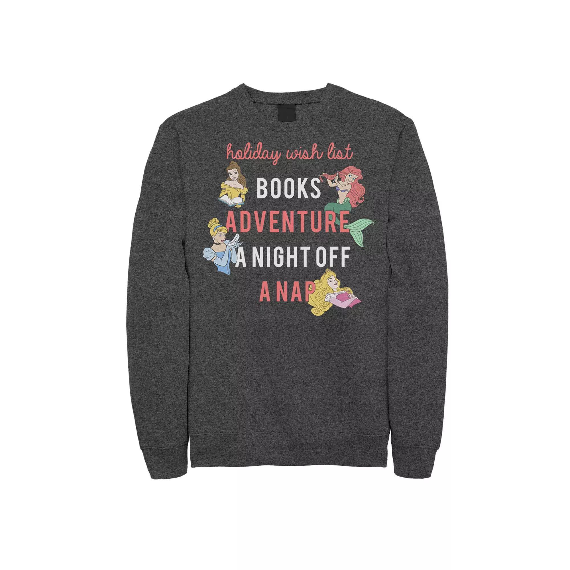 Men's Disney Princess Holiday Wish List Word Stack Fleece,  Product Image