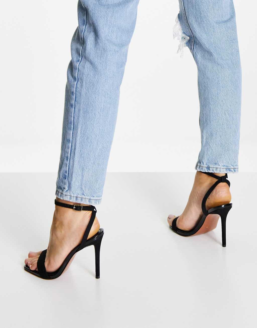 ASOS DESIGN Wide Fit Neva barely there heeled sandals Product Image