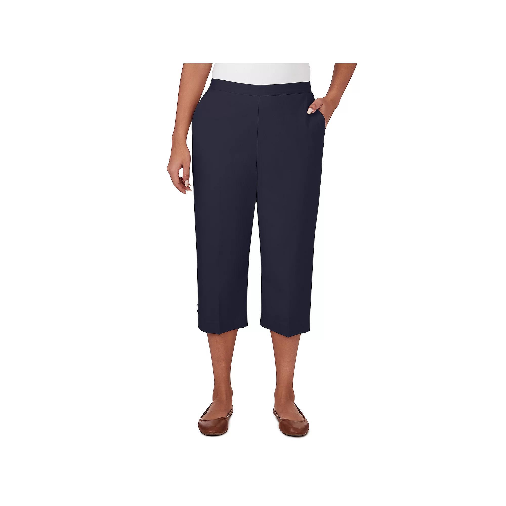 Petite Alfred Dunner Denim Twill Denim Split Hem Capri Pants, Women's, Size: 10 Petite, Blue Product Image