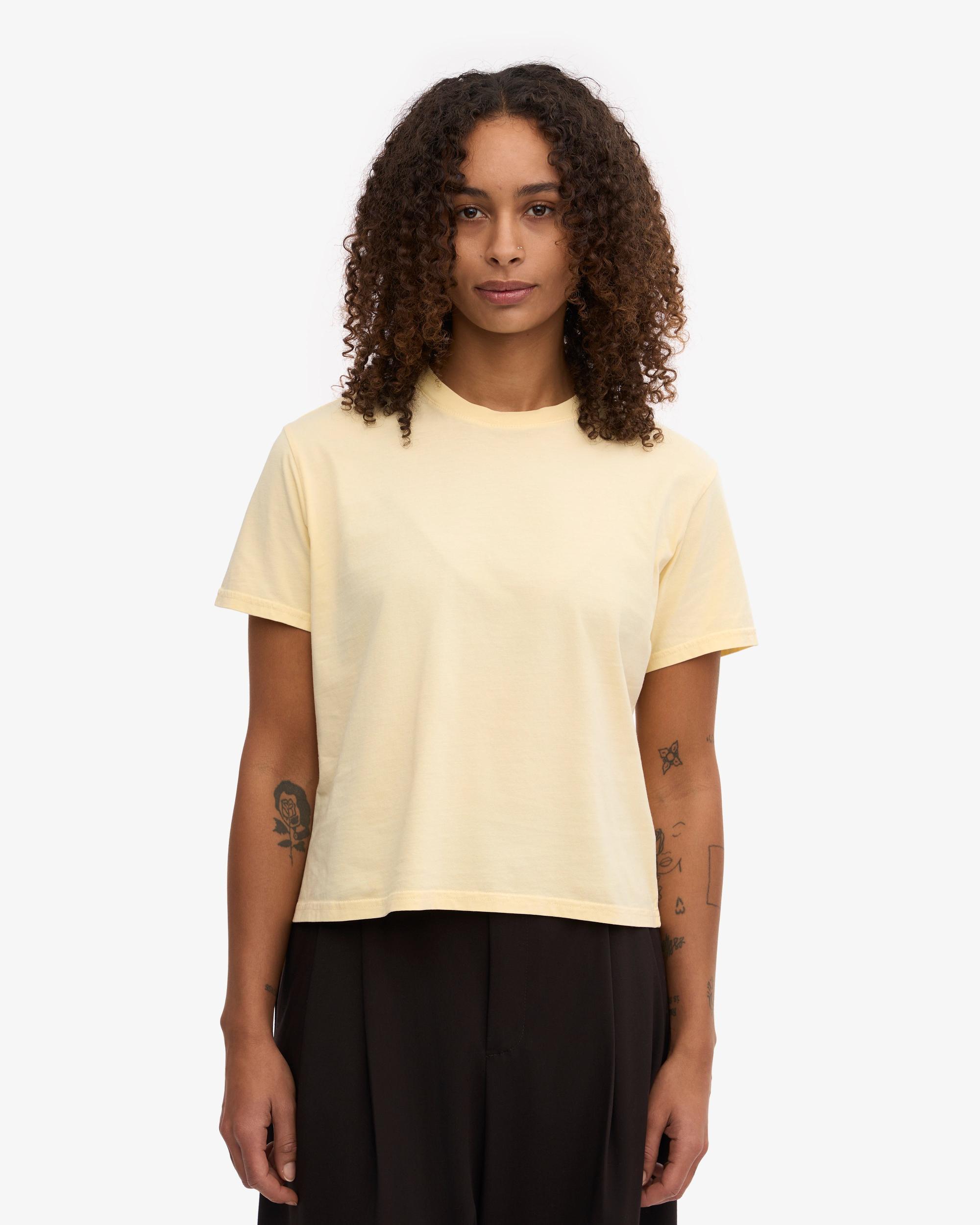 Organic Boxy Crop Tee - Soft Yellow Product Image