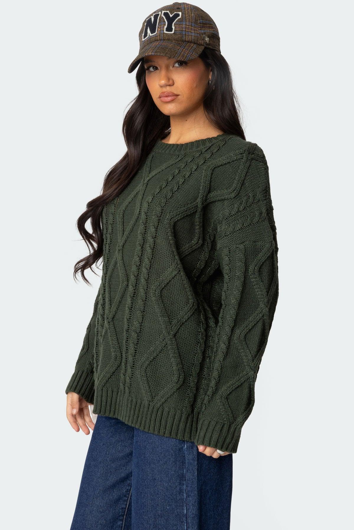 Kennedy Oversized Cable Knit Sweater Product Image