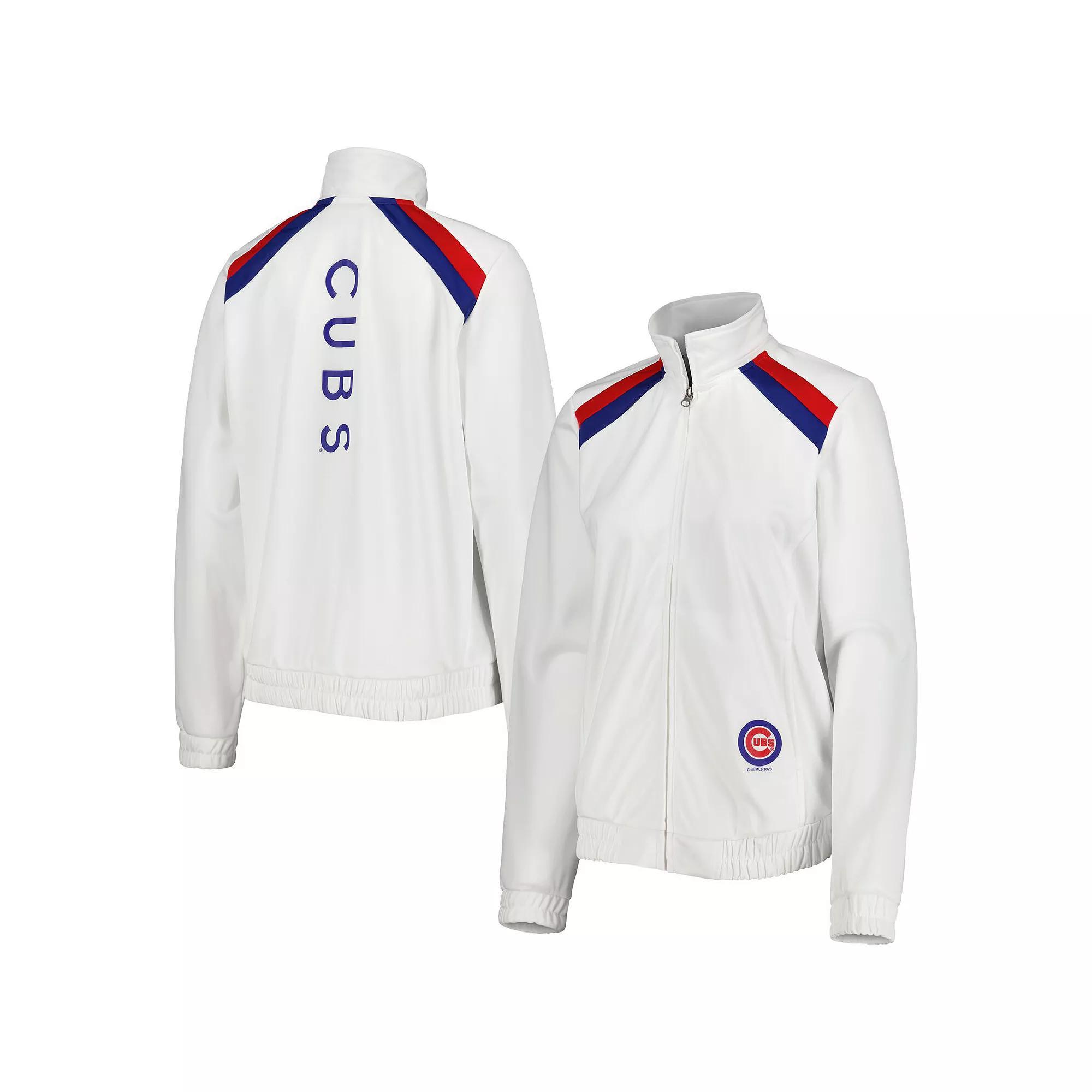 Women's G-III 4Her by Carl Banks White Chicago Cubs Red Flag Full-Zip Track Jacket, Size: 2XL Product Image