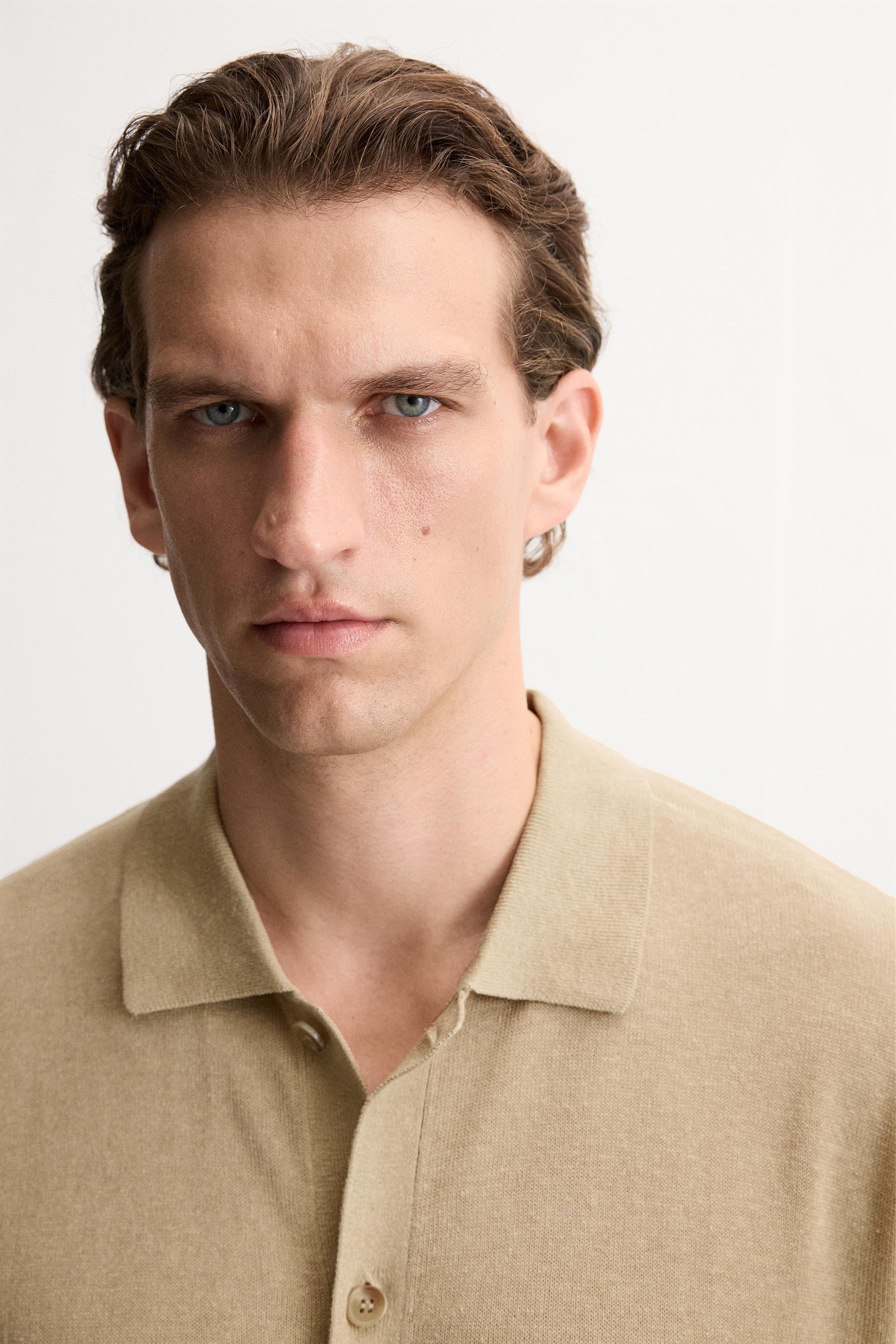 COTTON - LINEN BLEND KNIT SHIRT Product Image