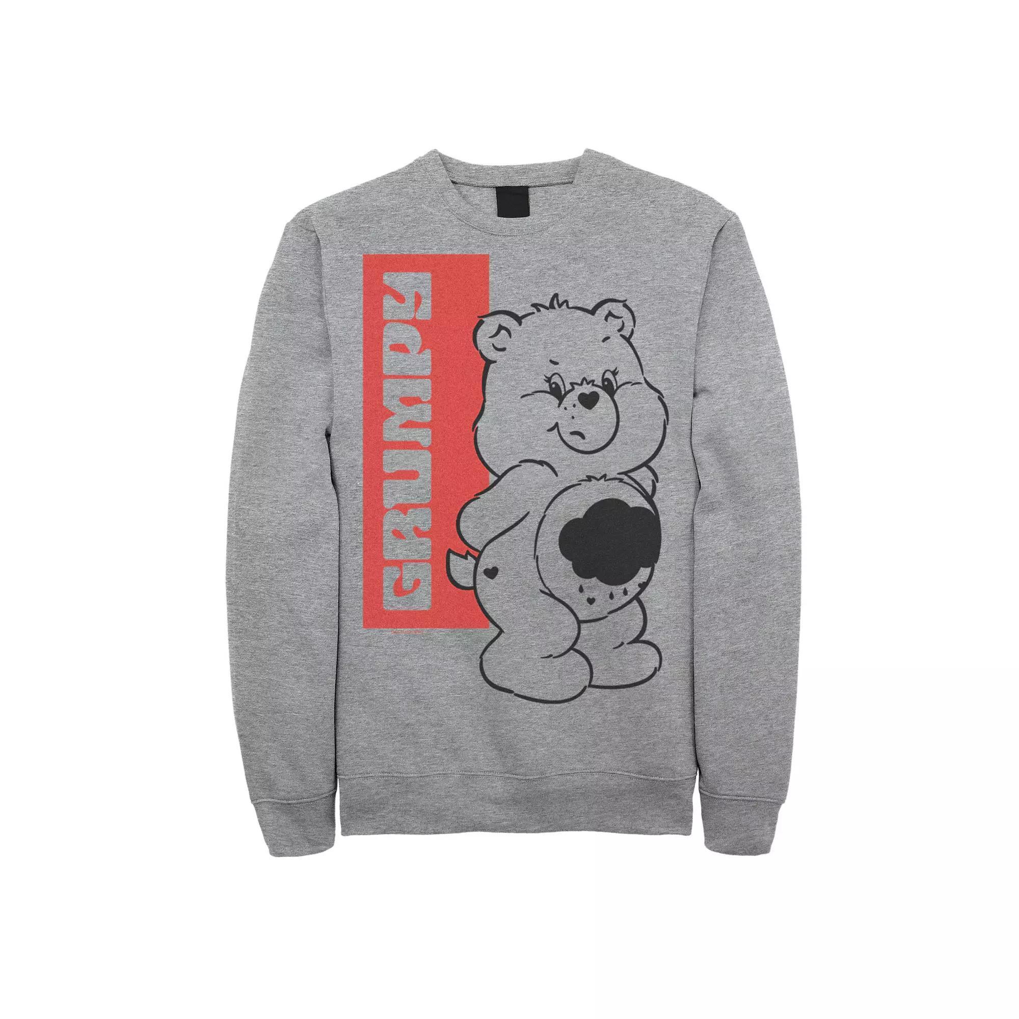Men's Care Bears Grumpy Bear Sweatshirt, Size: Medium, Athletic Grey Product Image
