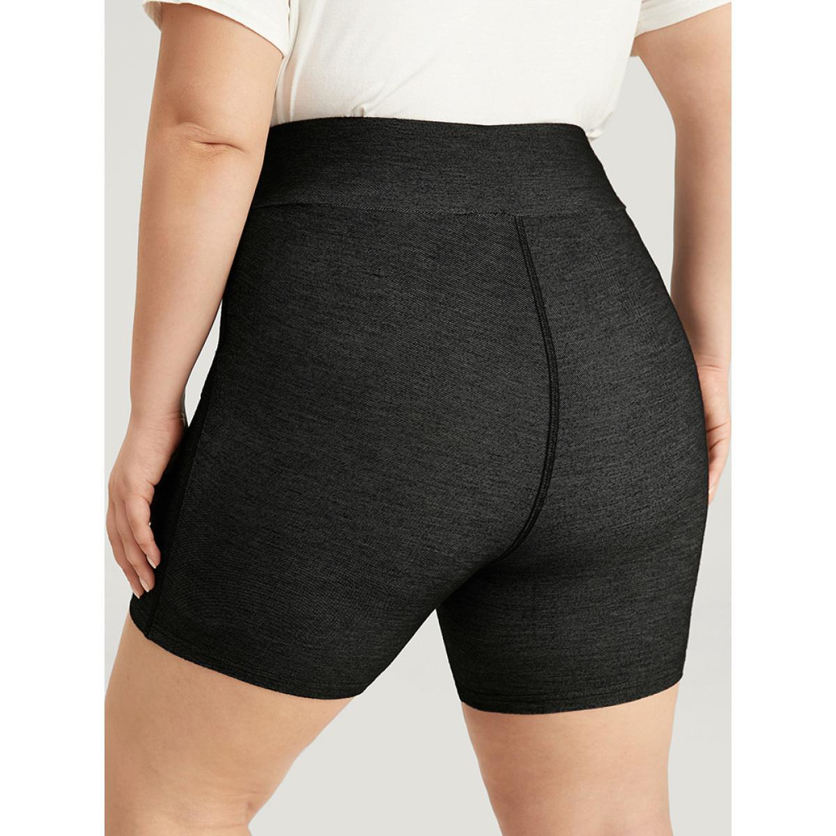 Plus Size Solid High Rise Ties Very Stretchy Leggings Women Black Casual High stretch Skinny High Rise Dailywear Leggings BloomChic 12/L Product Image