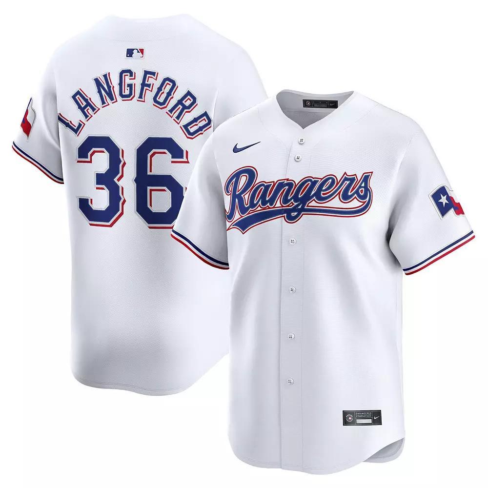 Men's Nike Wyatt Langford White Texas Rangers Home Limited Player Jersey, Size: 2XL Product Image
