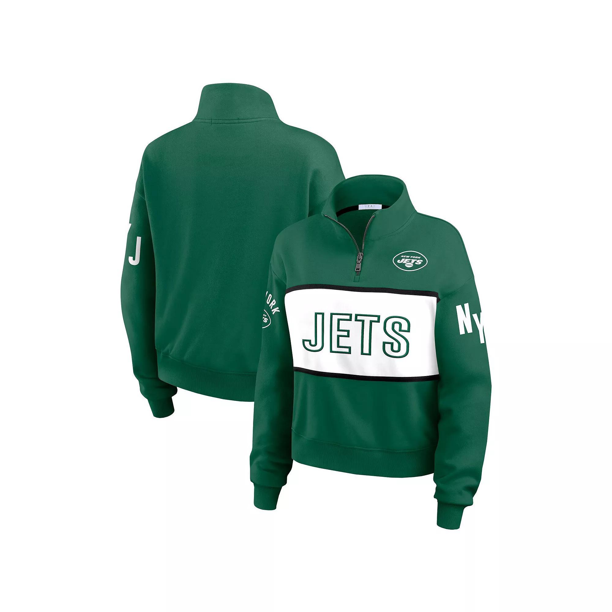 Women's WEAR by Erin Andrews Green New York Jets Quarter-Zip Jacket,  Product Image
